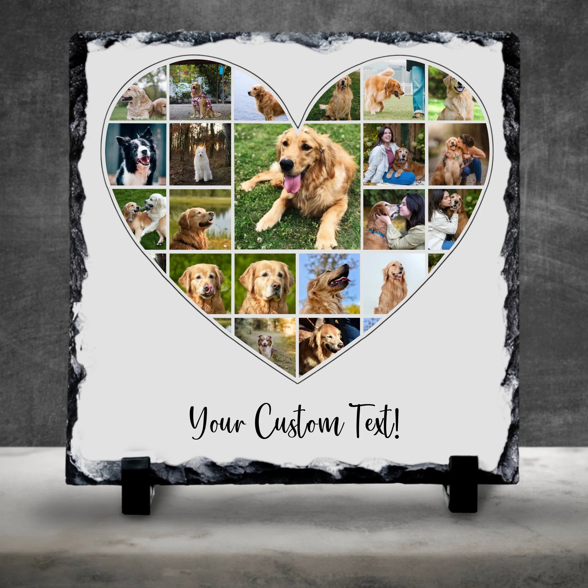 Personalised Pet Photo Collage Photo Slate - 20+ Photos & Custom Text