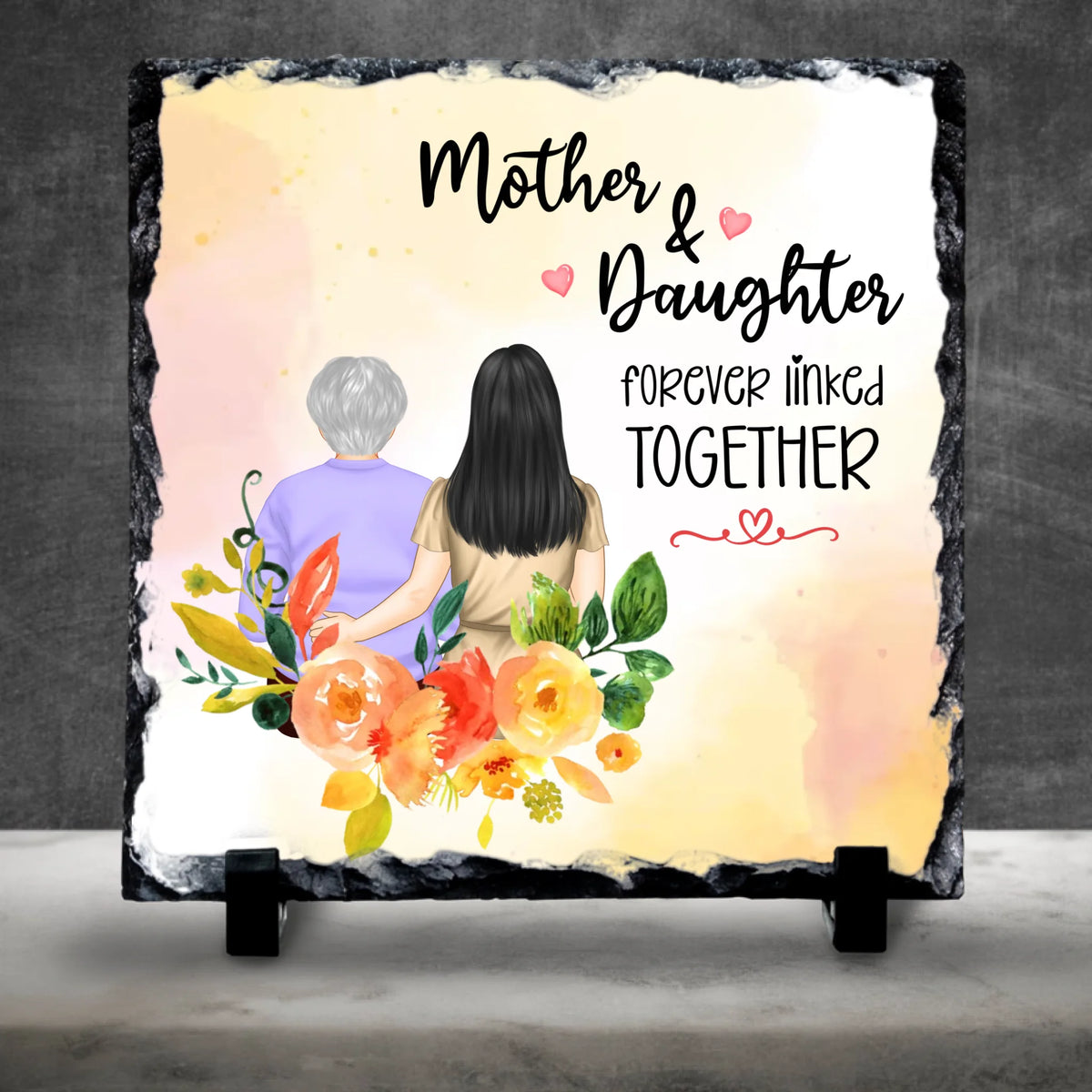 Custom Mother & Daughter Photo Slate - Personalised Gift for Mum