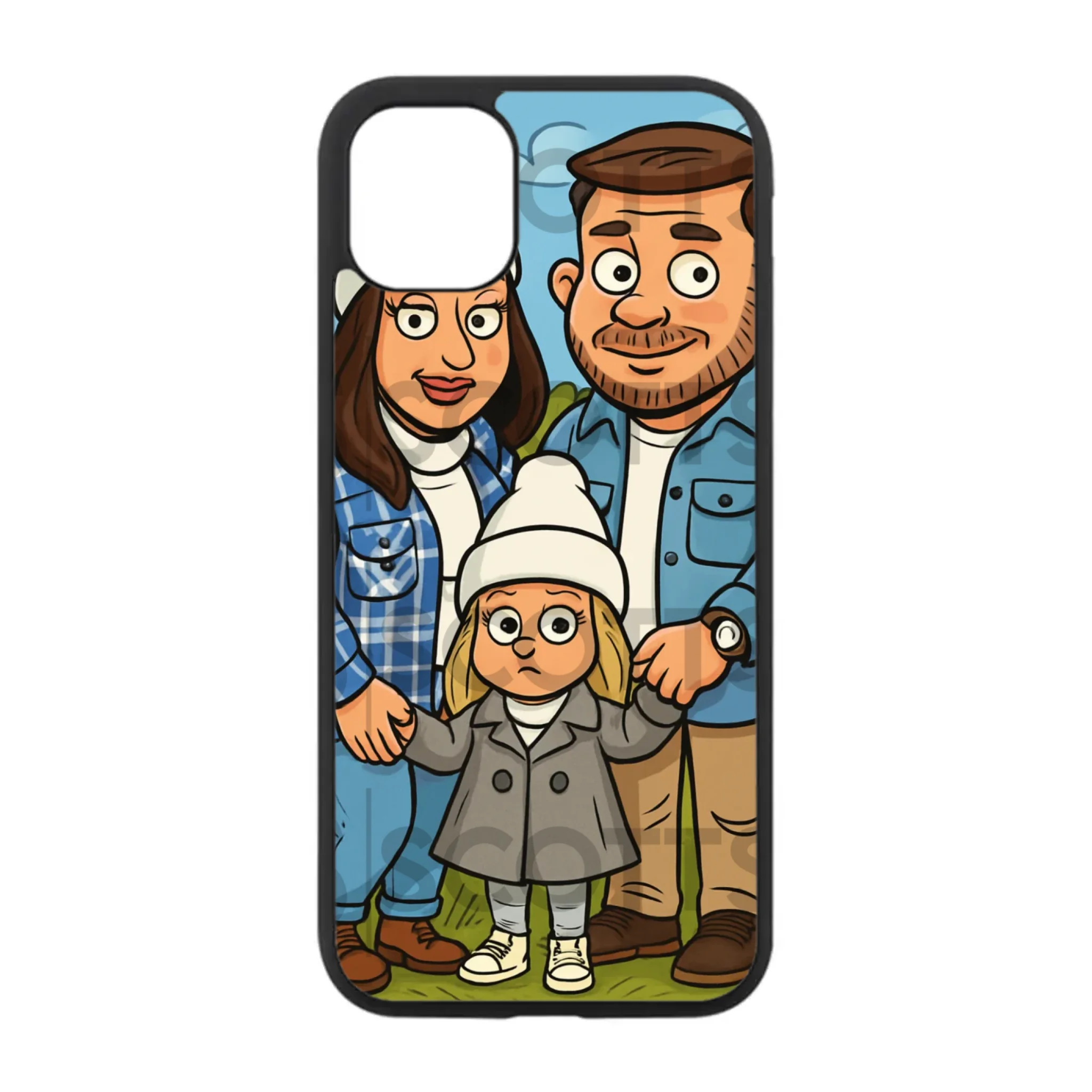Custom Personalised Cartoon Caricature Animated Rubber TPU Case for iPhone, Samsung & Pixel