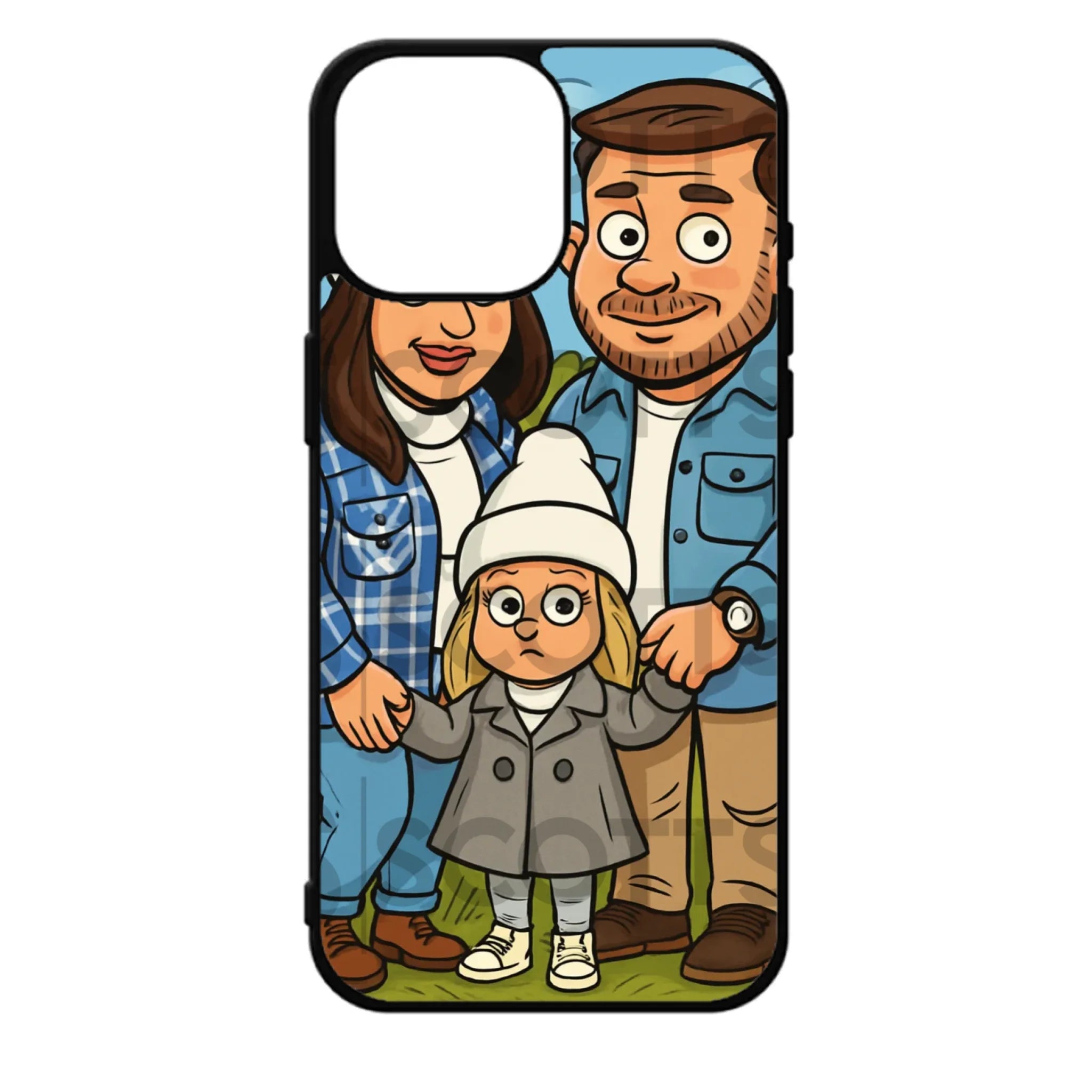 Personalised caricature phone case fitting iPhone 13 Pro Max