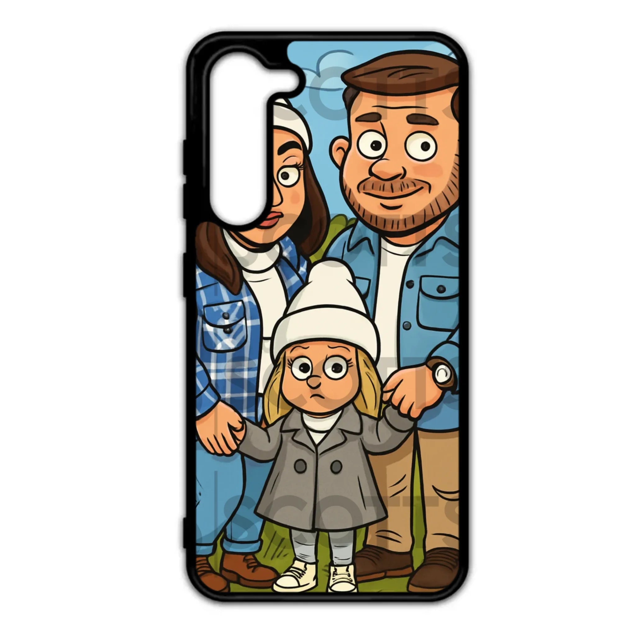 Personalised caricature phone case with vibrant fade-resistant print