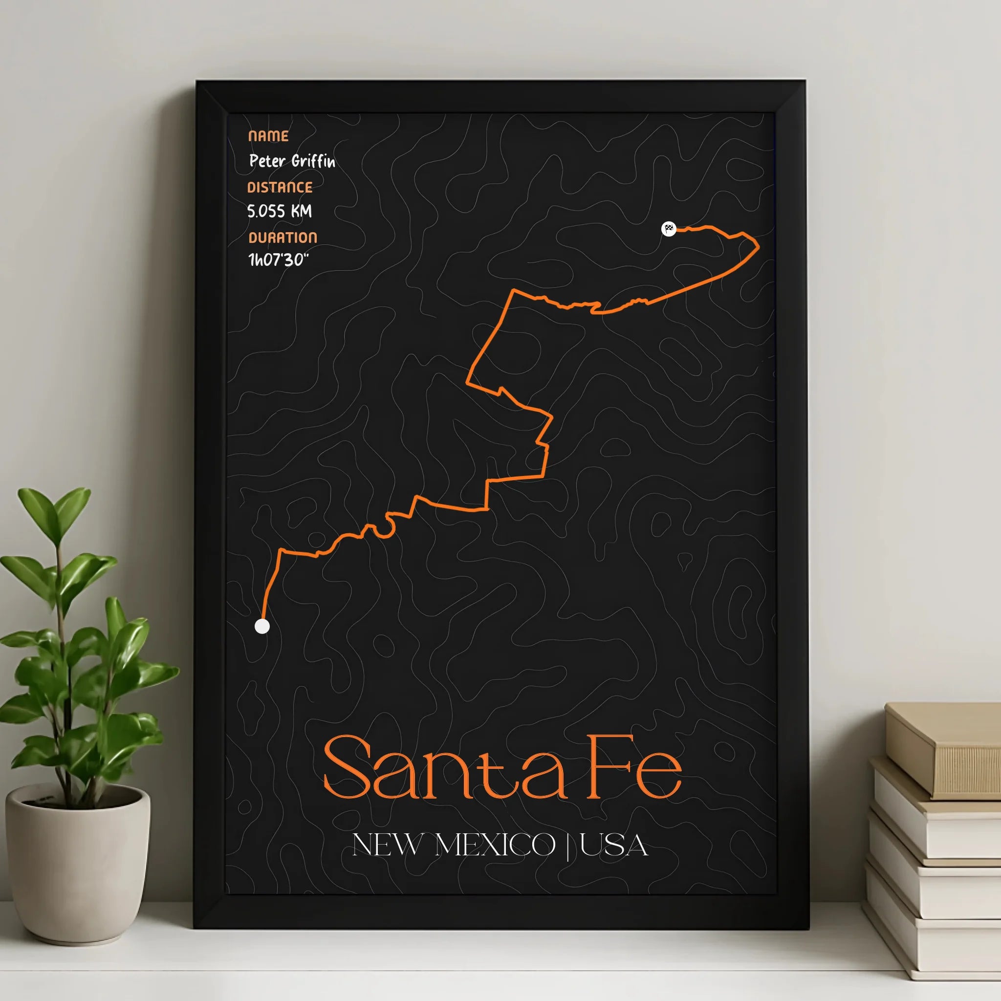 Custom Route Map Print | Personalised Running, Hiking or Cycling Gift | GPS Data Art