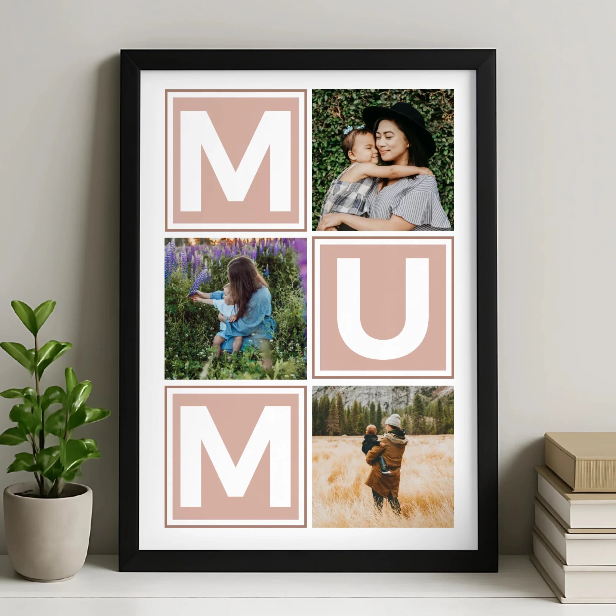 Personalised MUM photo frame with a collage of family photos