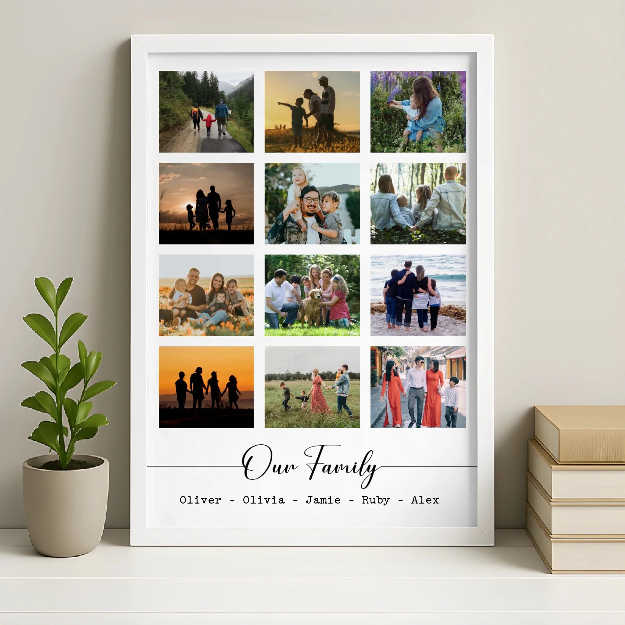 Personalised photo frame in white finish