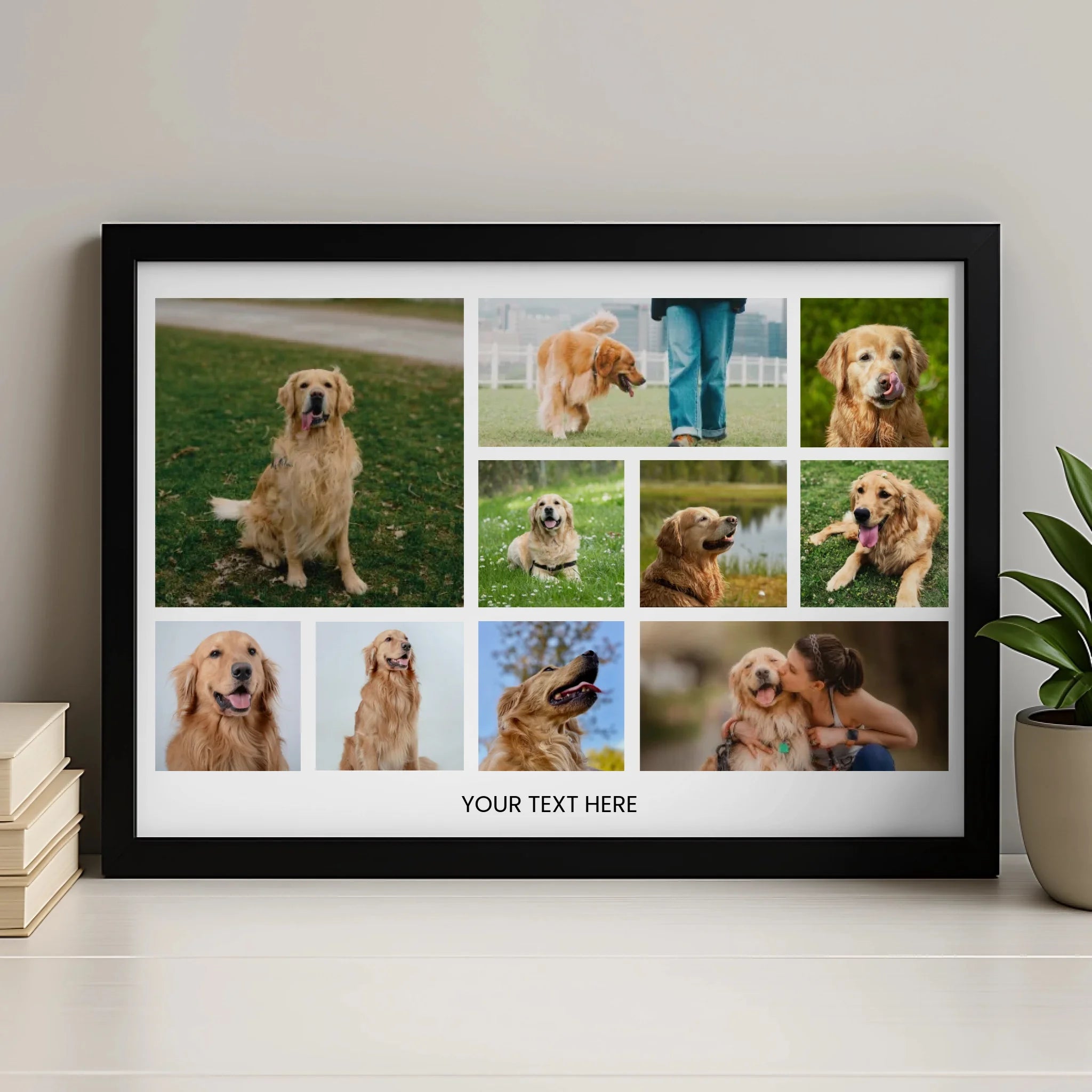 Personalised pet photo collage frame shown as a keepsake gift option
