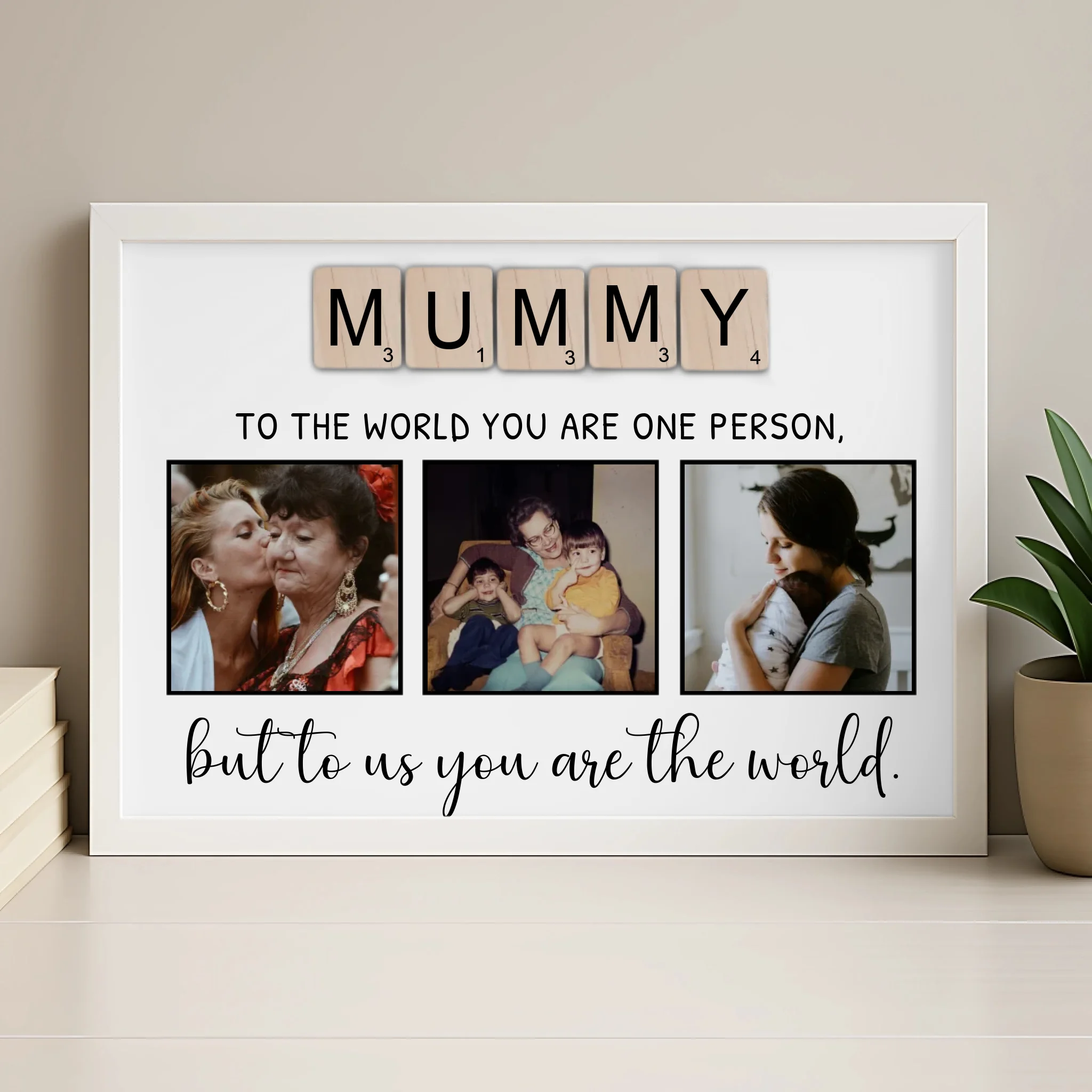 Personalised MUMMY photo frame in wood effect finish