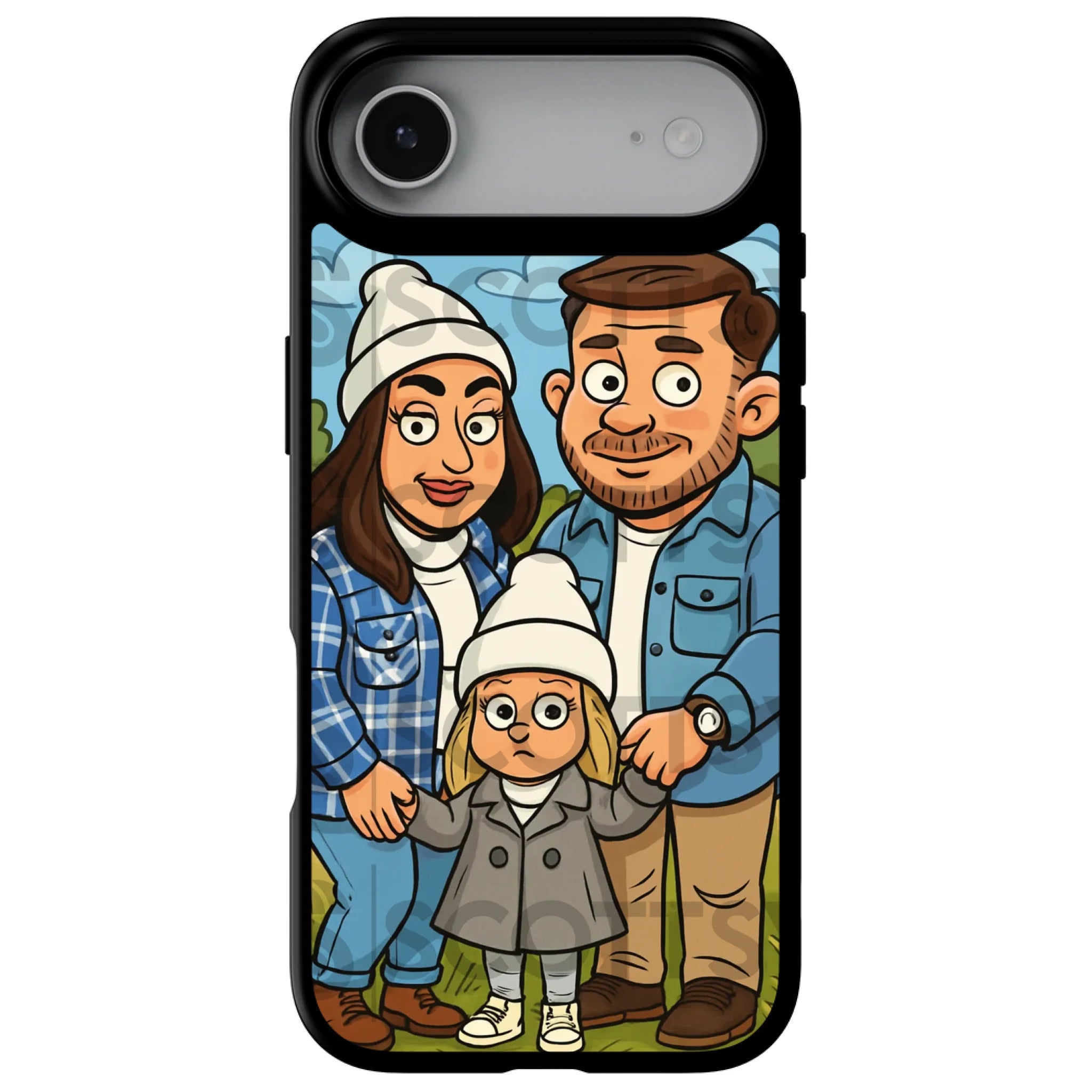 Personalised caricature phone case fitting iPhone 17 Air