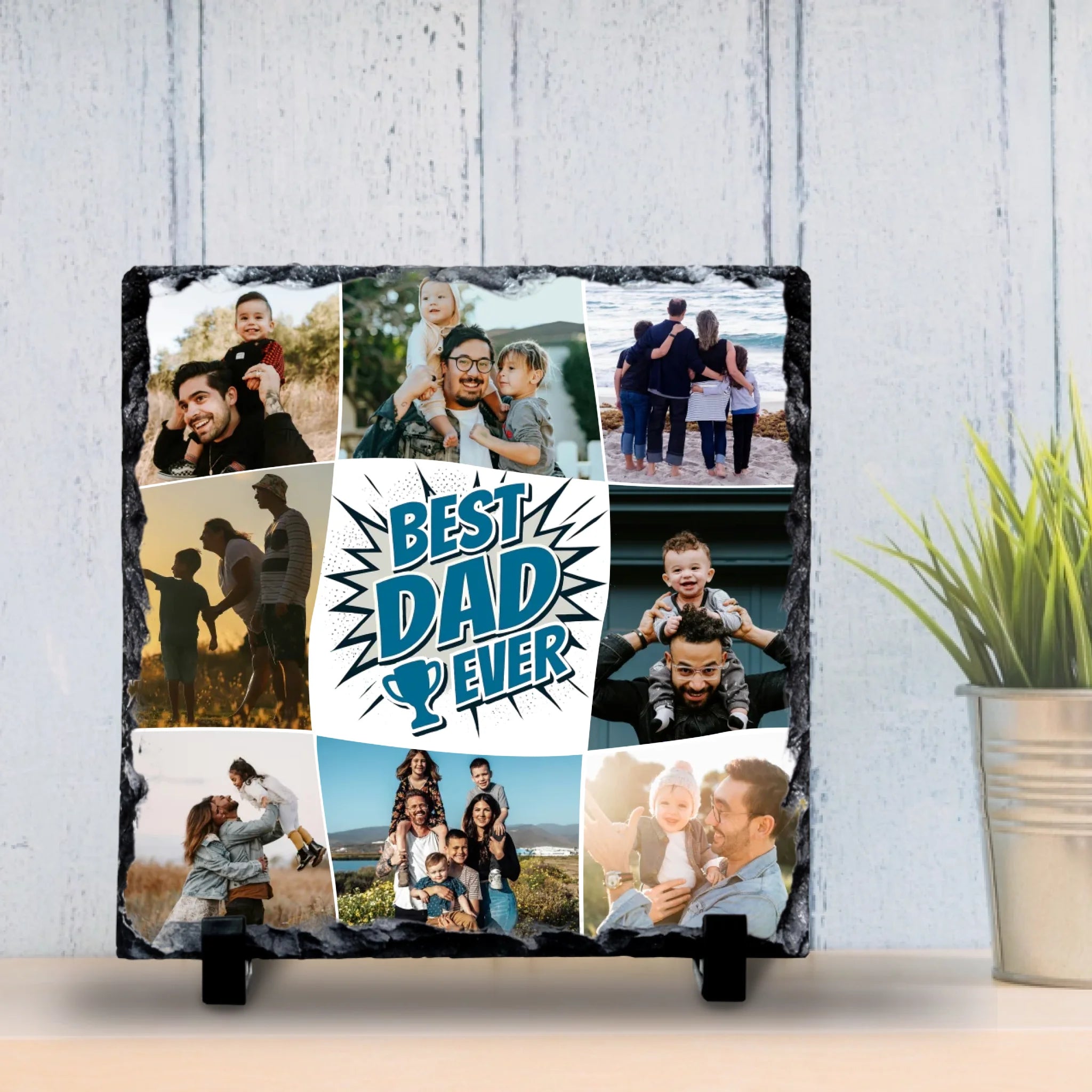 Best Dad Ever Personalised Photo Slate | Father's Day or Birthday Gift