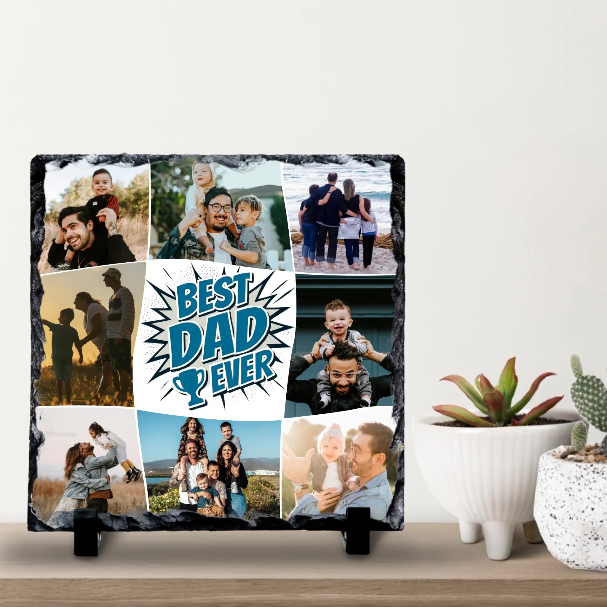 Best Dad Ever Personalised Photo Slate | Father's Day or Birthday Gift