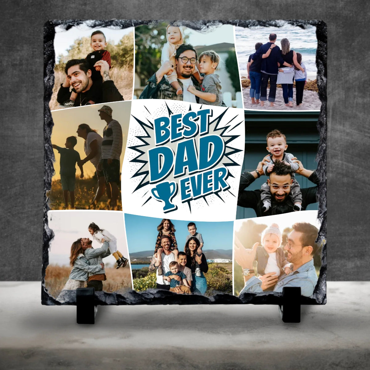 Best Dad Ever Personalised Photo Slate | Father's Day or Birthday Gift