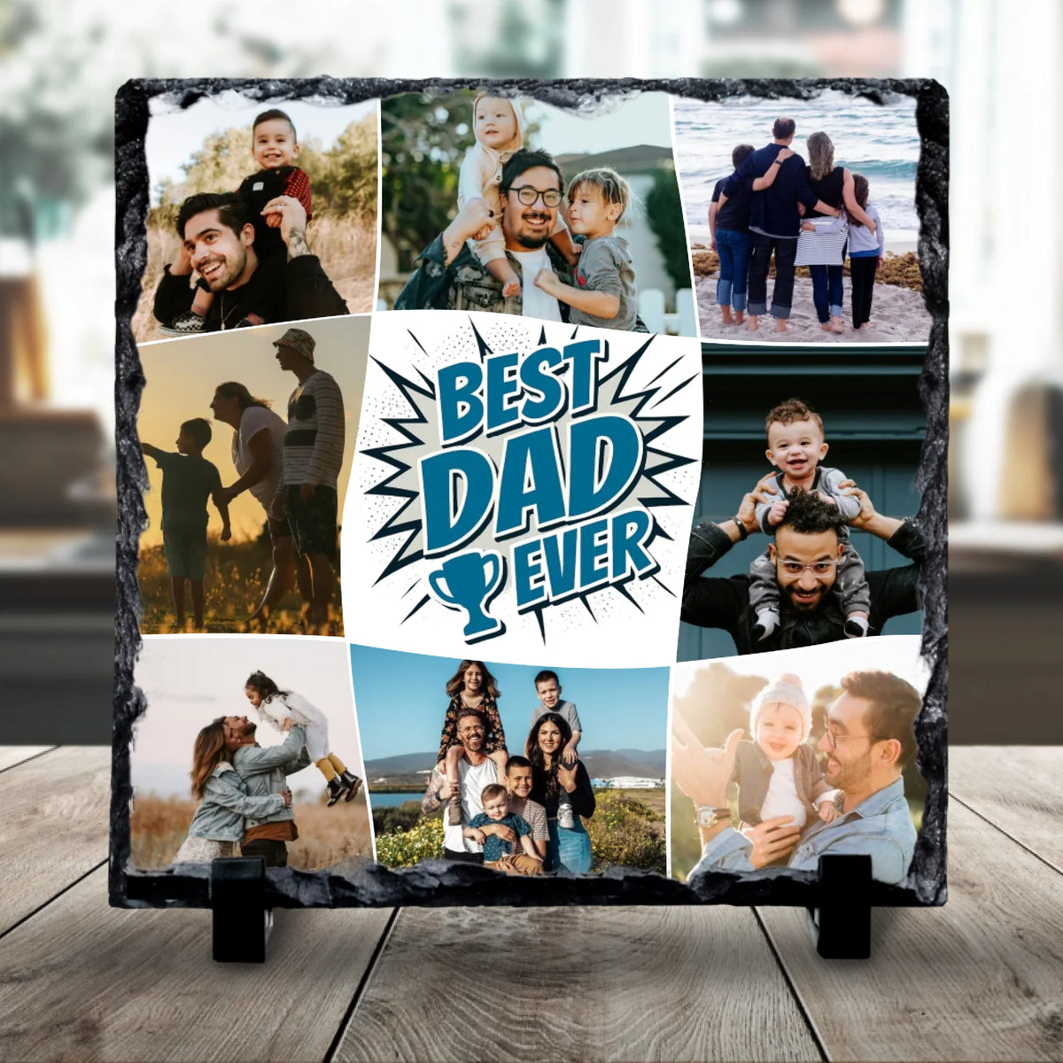 Best Dad Ever Personalised Photo Slate | Father's Day or Birthday Gift