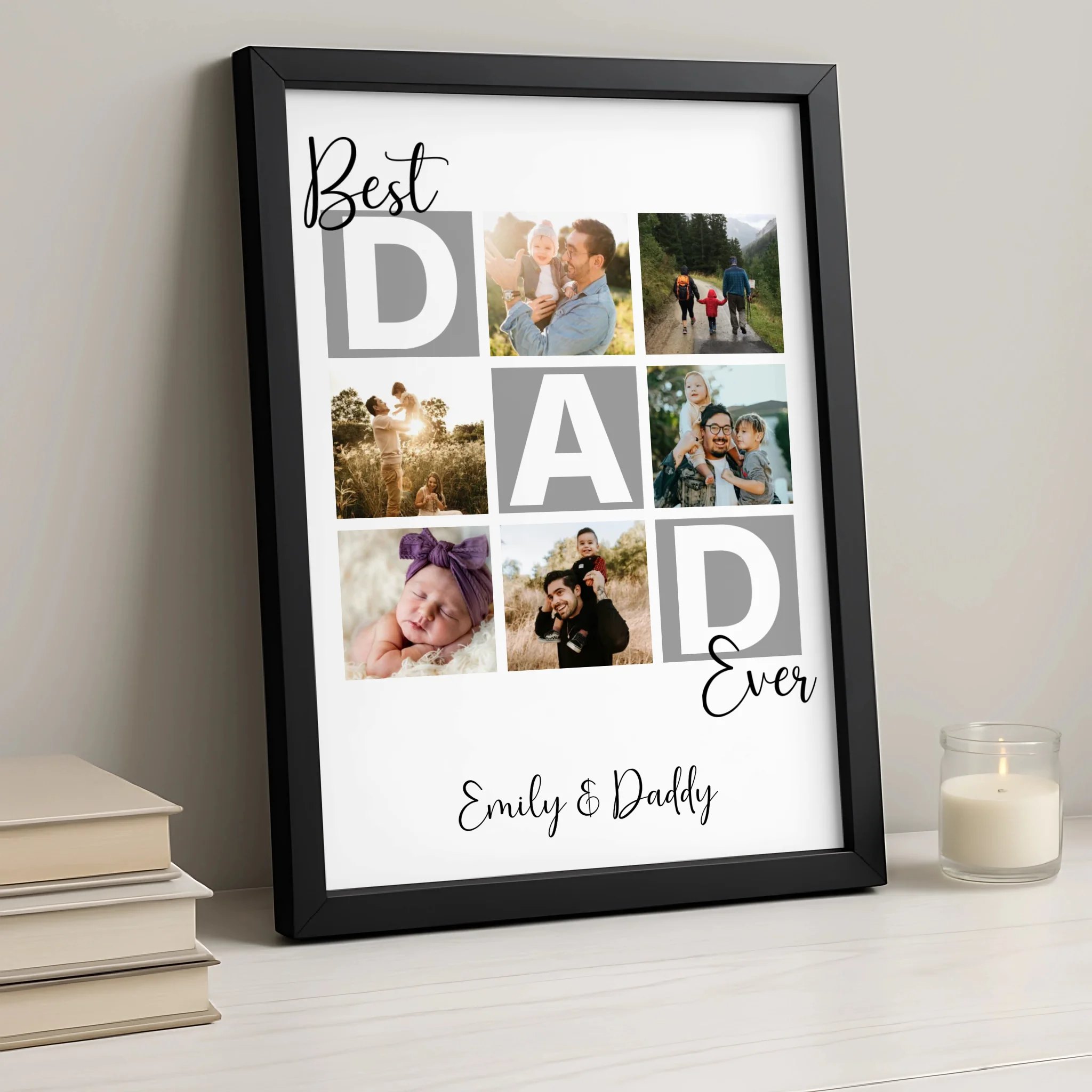 Best Dad Ever Personalised Photo Print | Custom Birthday Gift for Dad | Father's Day Keepsake