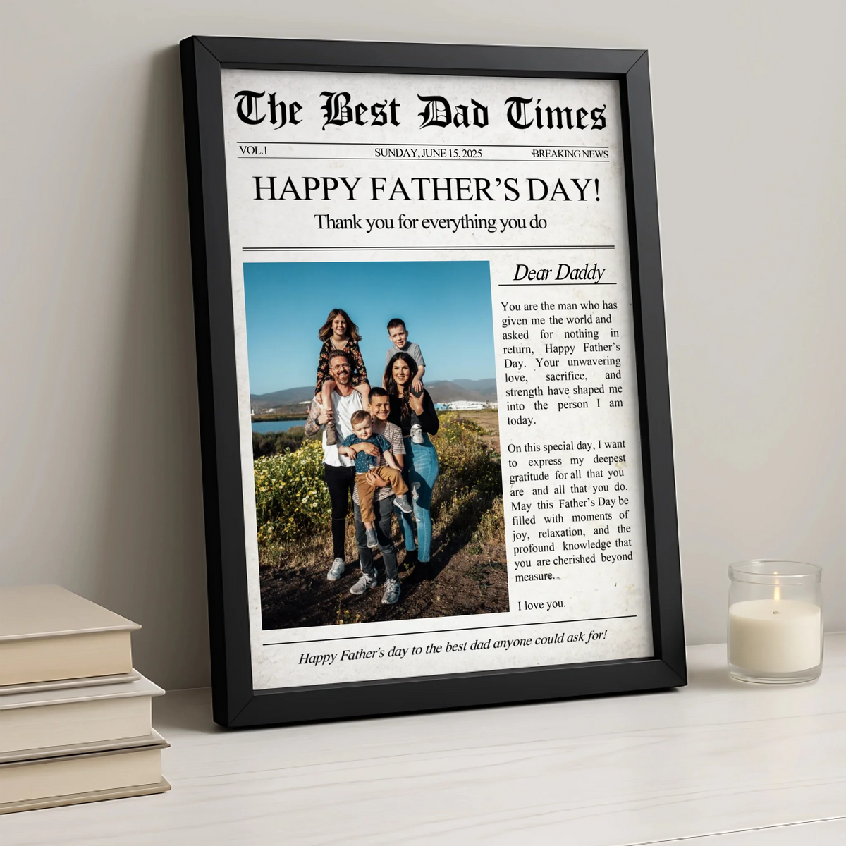 Best Dad Times Personalised Newspaper Print | Custom Father's Day Gift | Nostalgic Birthday Keepsake