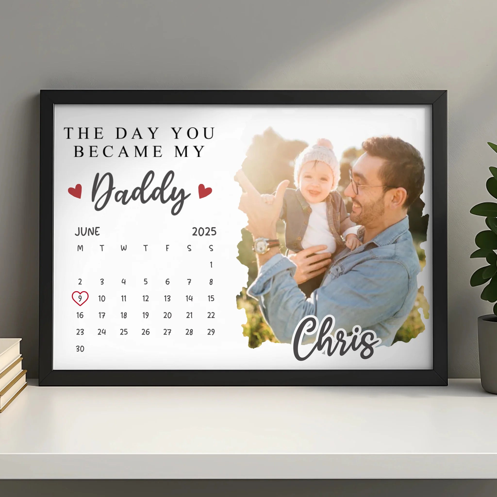 The Day You Became My Daddy photo print gift for first Father's Day