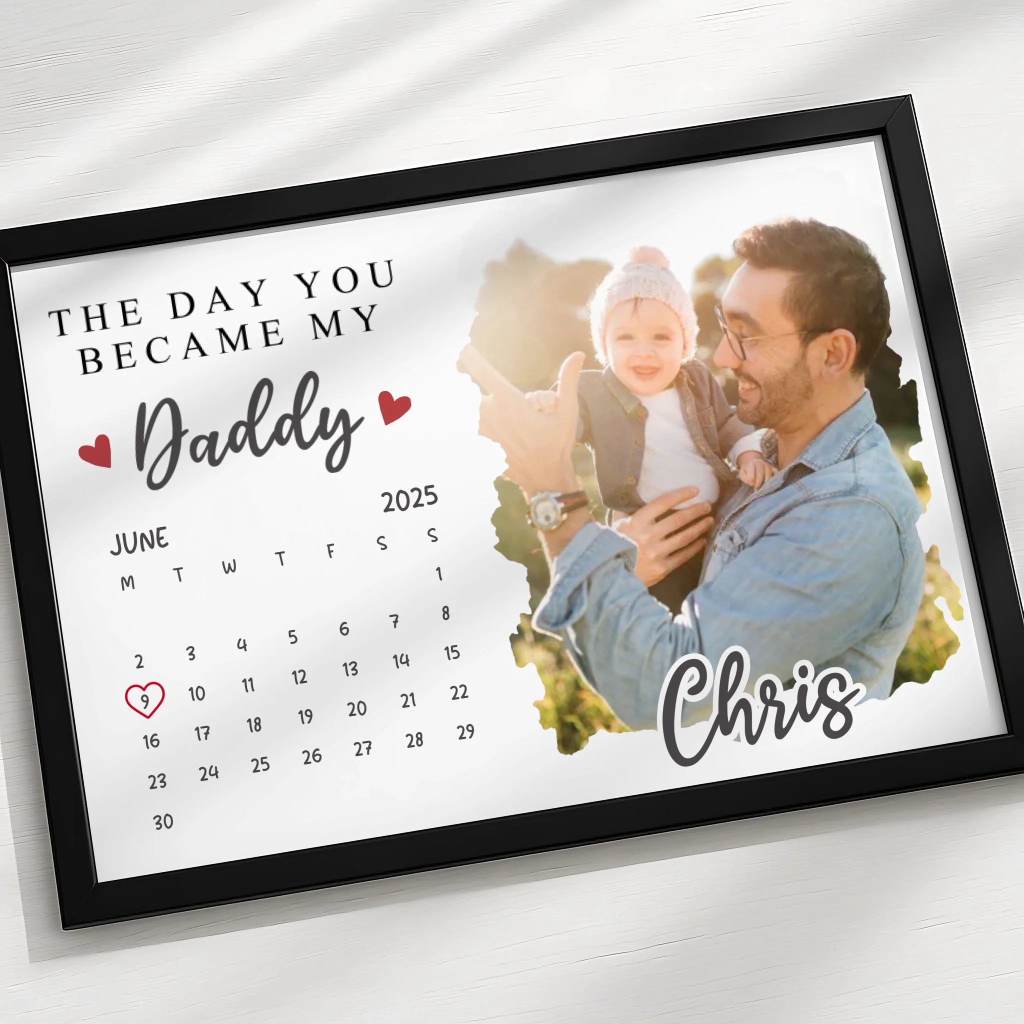 Personalised dad photo frame print with custom date from Scottsy
