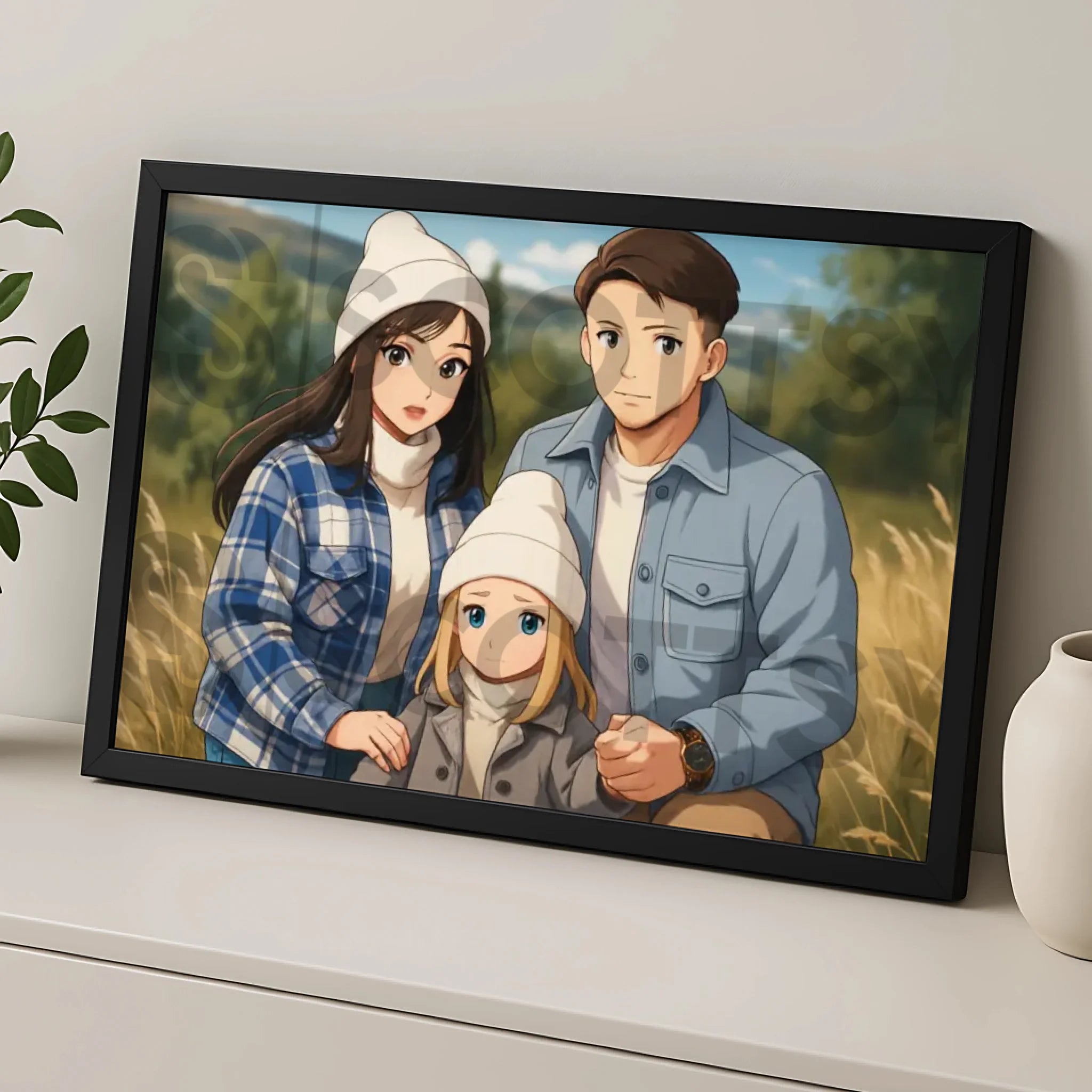 Personalised anime portrait photo frame gift