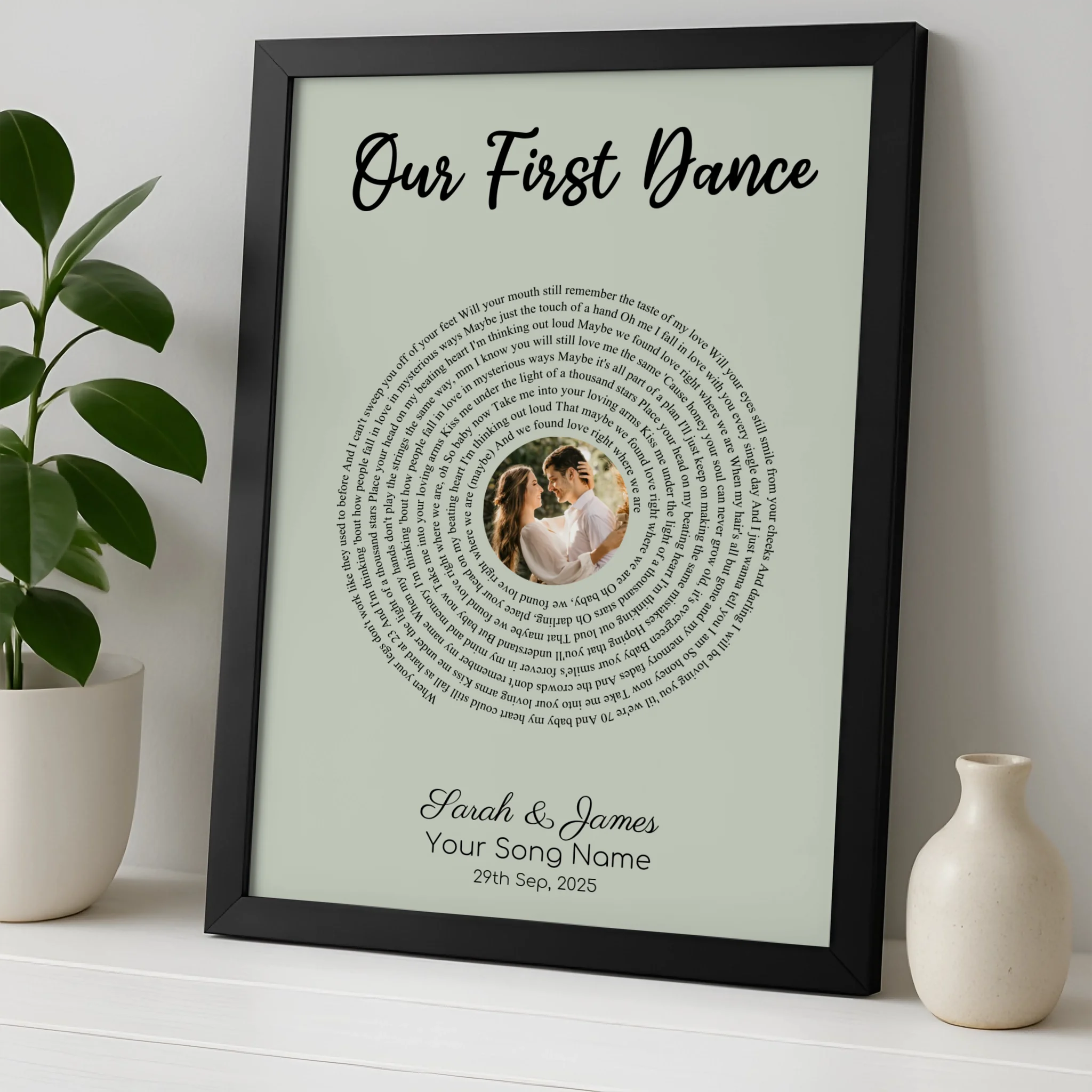 Personalised Our First Dance Print | Custom Song & Lyrics | For Couples | Custom Photo