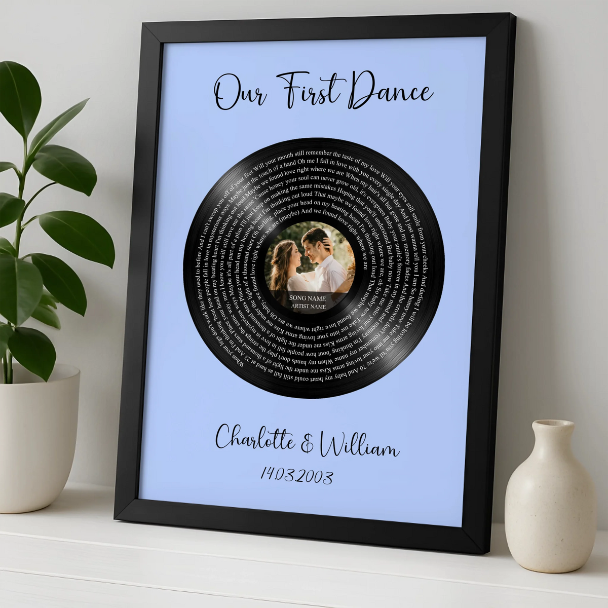 Personalised Song & Lyrics Print | Anniversary or Wedding Gift | For Couples