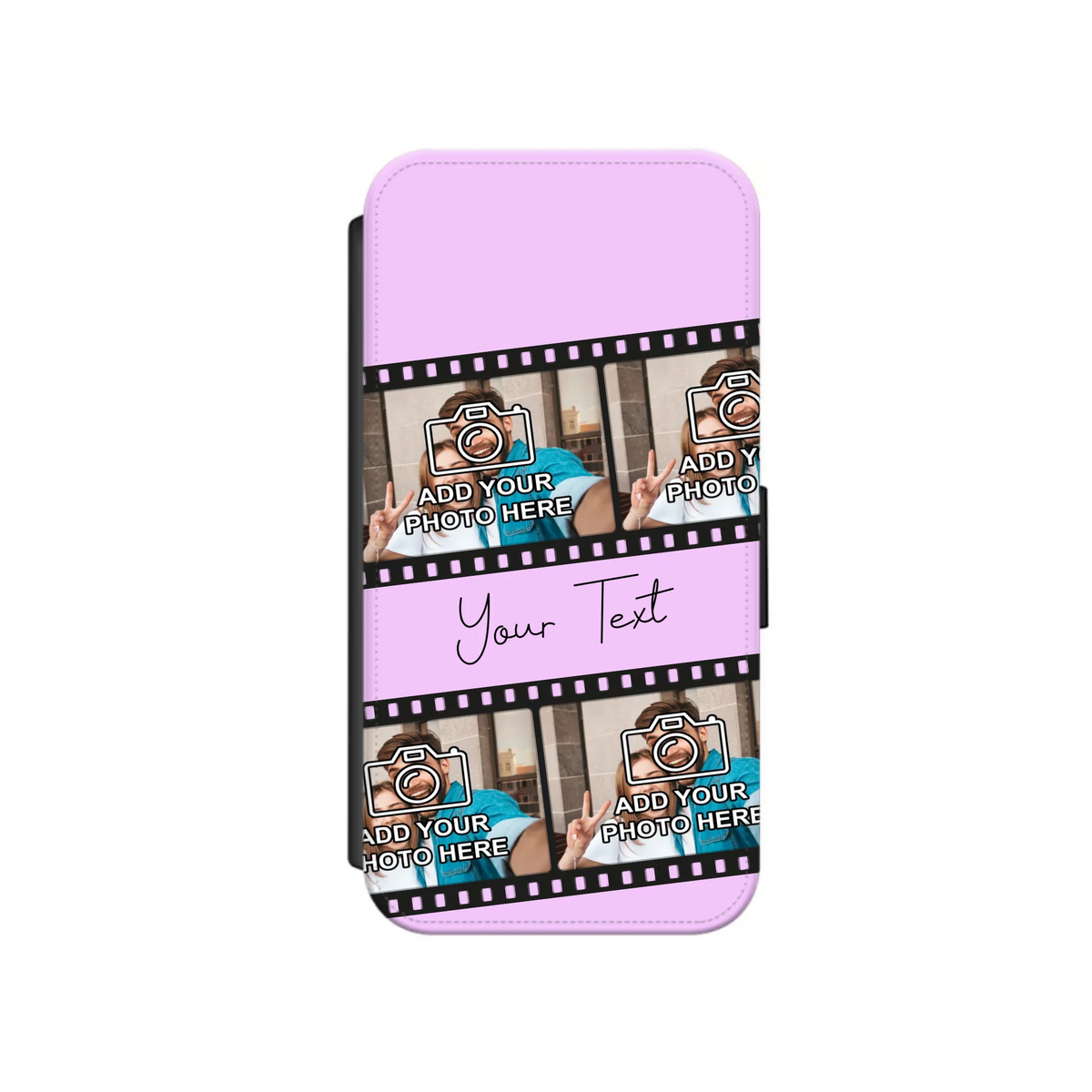 Custom Personalised Film Reel No.4 Faux Leather Flip Case Wallet for iPhone / Samsung