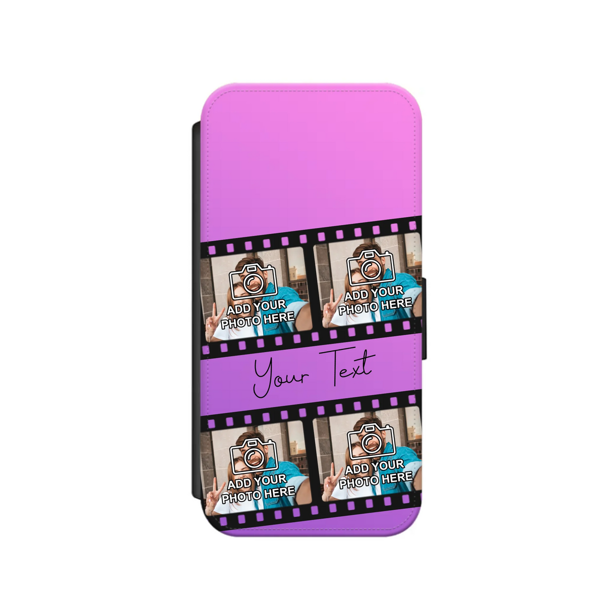 Film Reel No.1 Custom Photos Personalised Faux Leather Flip Case Wallet for iPhone / Samsung