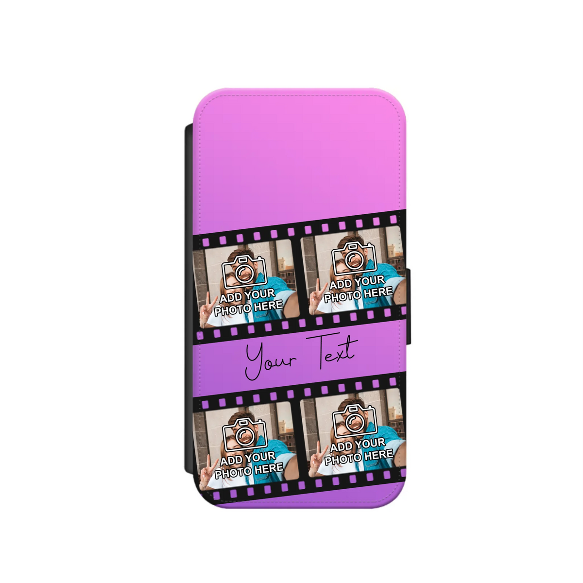 Film Reel No.1 Custom Photos Personalised Faux Leather Flip Case Wallet for iPhone / Samsung