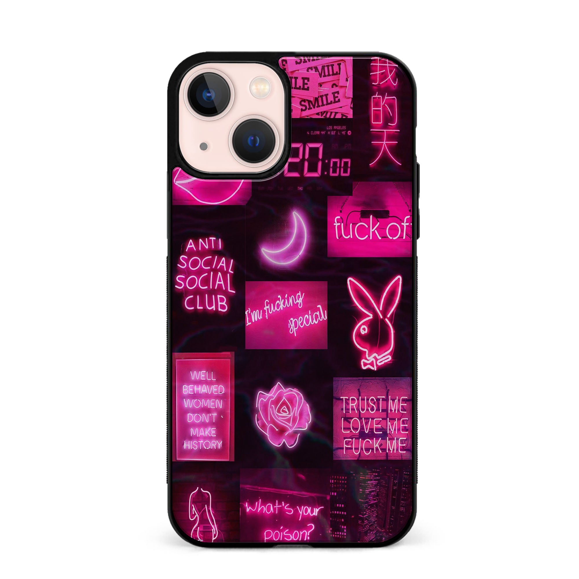 Aesthetic Pink Colour Collage Rubber Phone Case for iPhone, Samsung, Huawei & Pixel