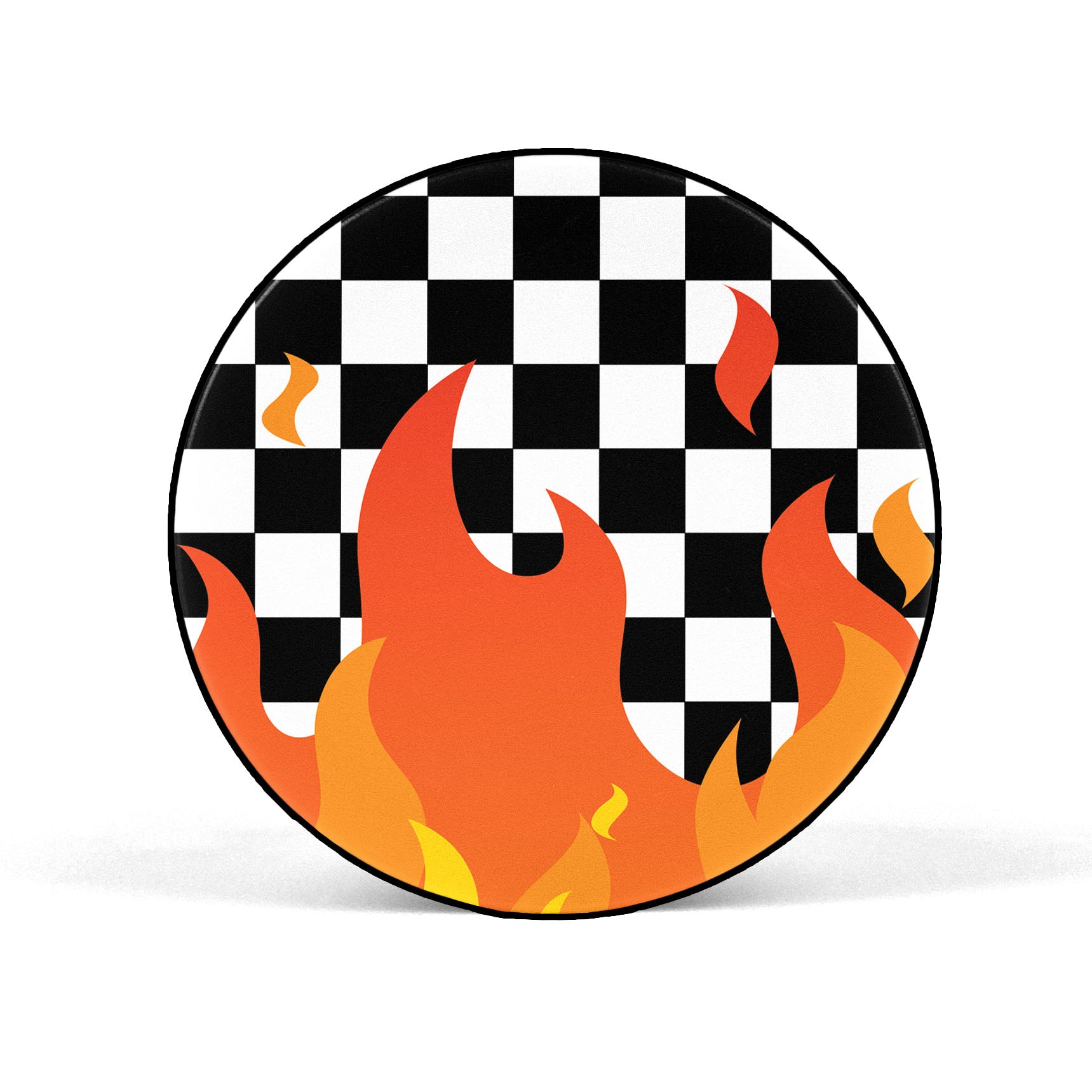 Flames On Black Checks Rubber Phone Case for iPhone, Samsung, Huawei & Pixel
