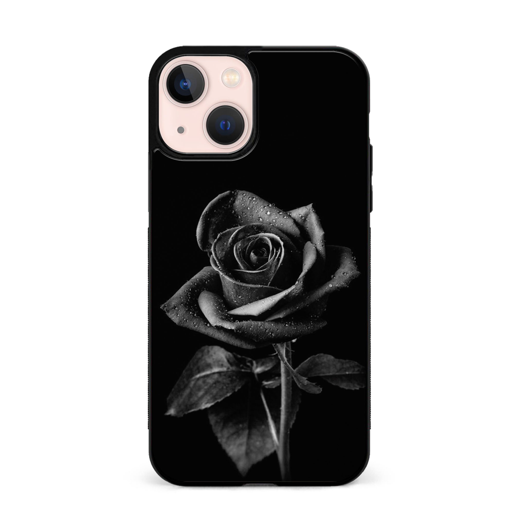 Black & White Rose Rubber Phone Case for iPhone, Samsung, Huawei & Pixel