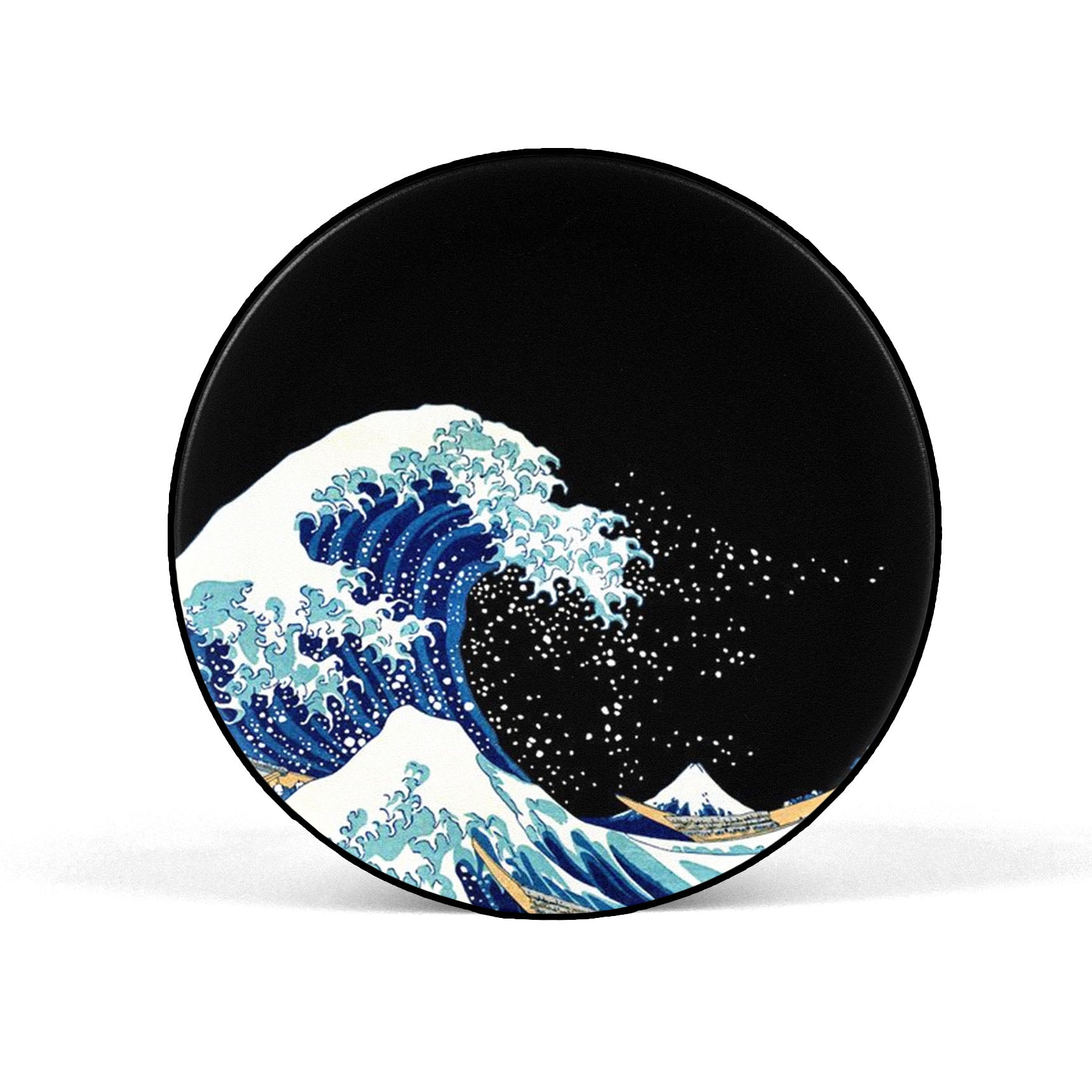 Black Great Wave Of Kanagawa Rubber Phone Case for iPhone, Samsung, Huawei & Pixel