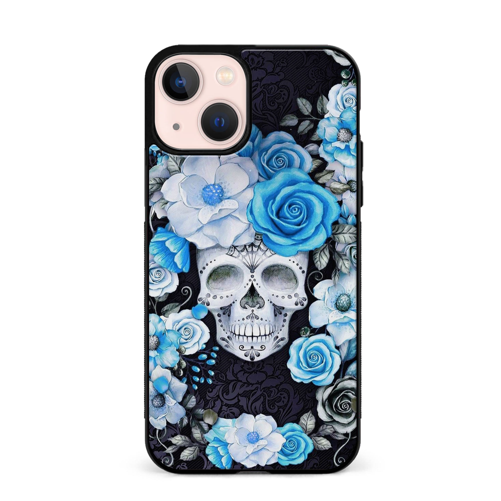 Blue Sugar Skull Rubber Phone Case for iPhone, Samsung, Huawei & Pixel