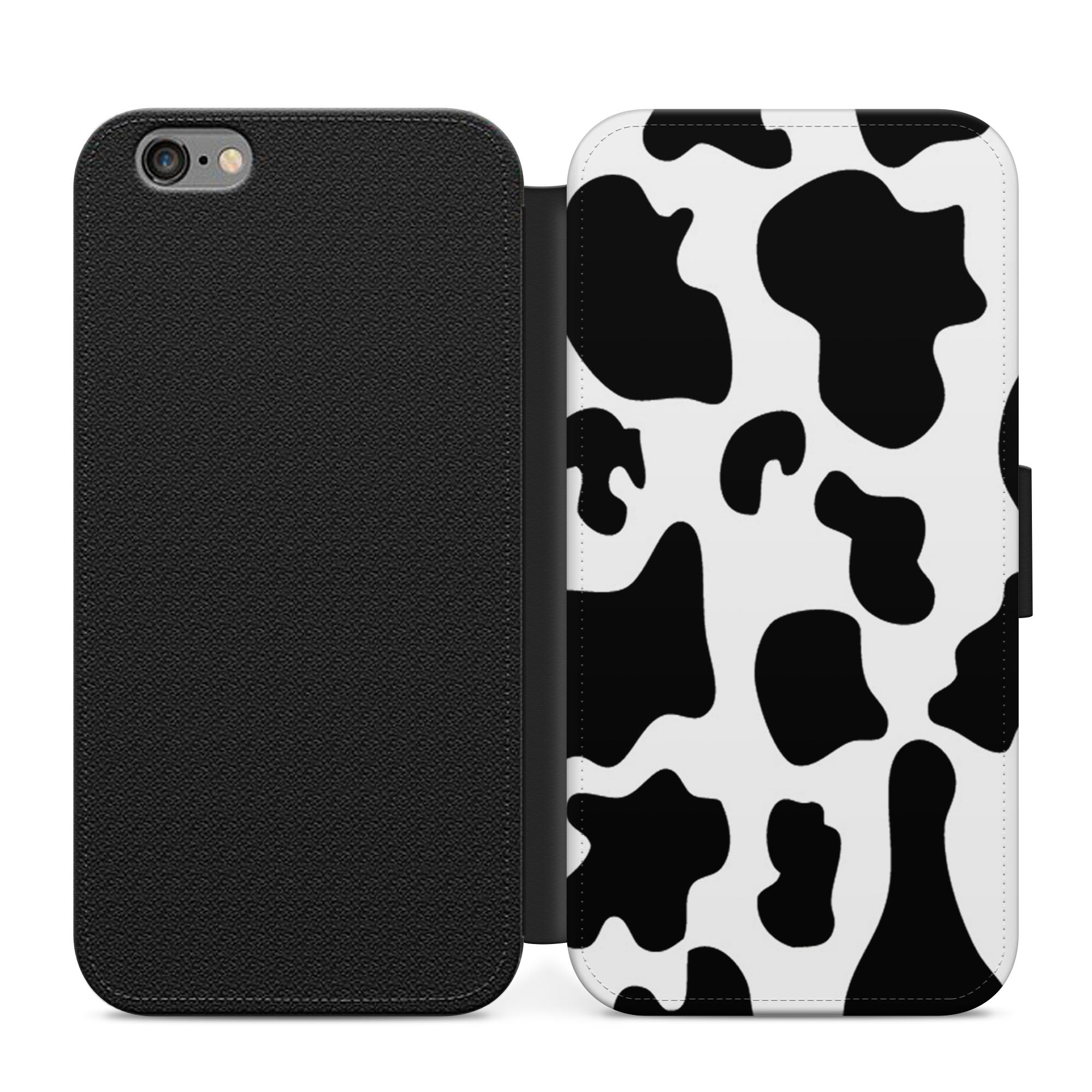 Cow Print Faux Leather Flip Case Wallet for iPhone / Samsung