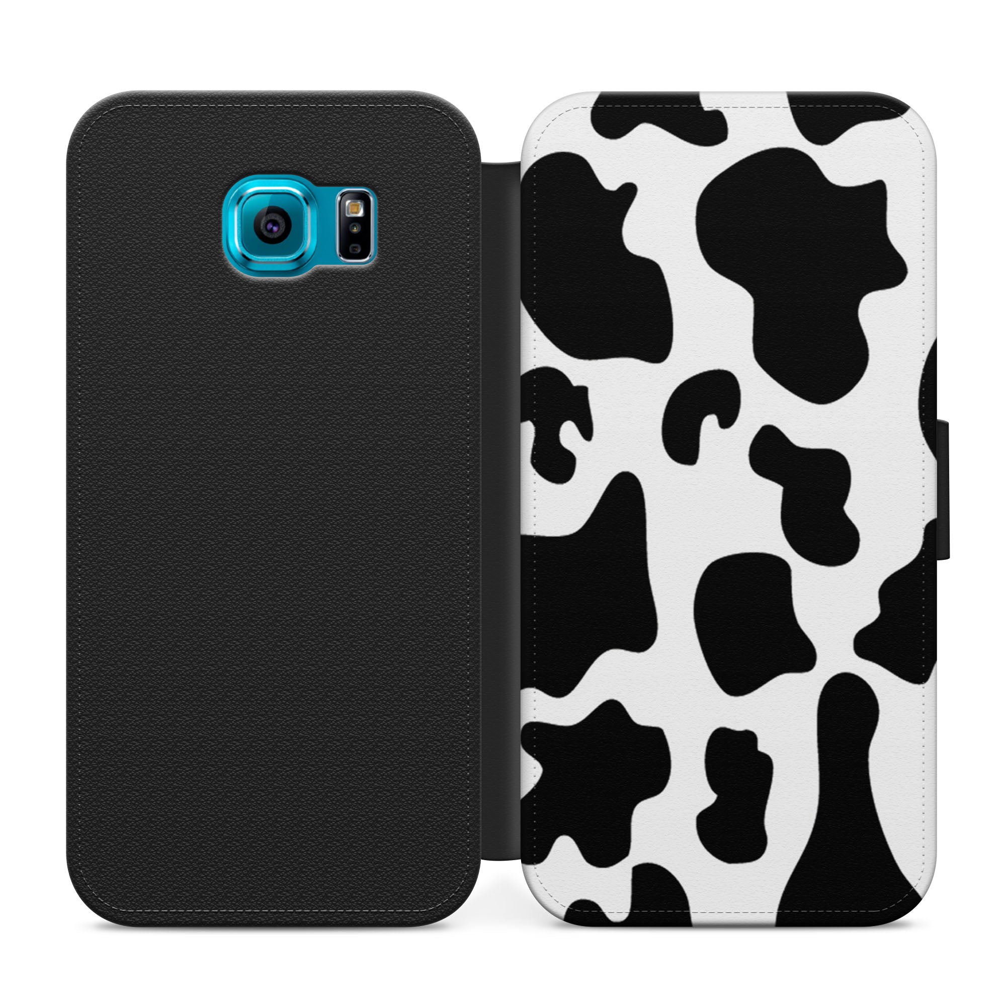 Cow Print Faux Leather Flip Case Wallet for iPhone / Samsung