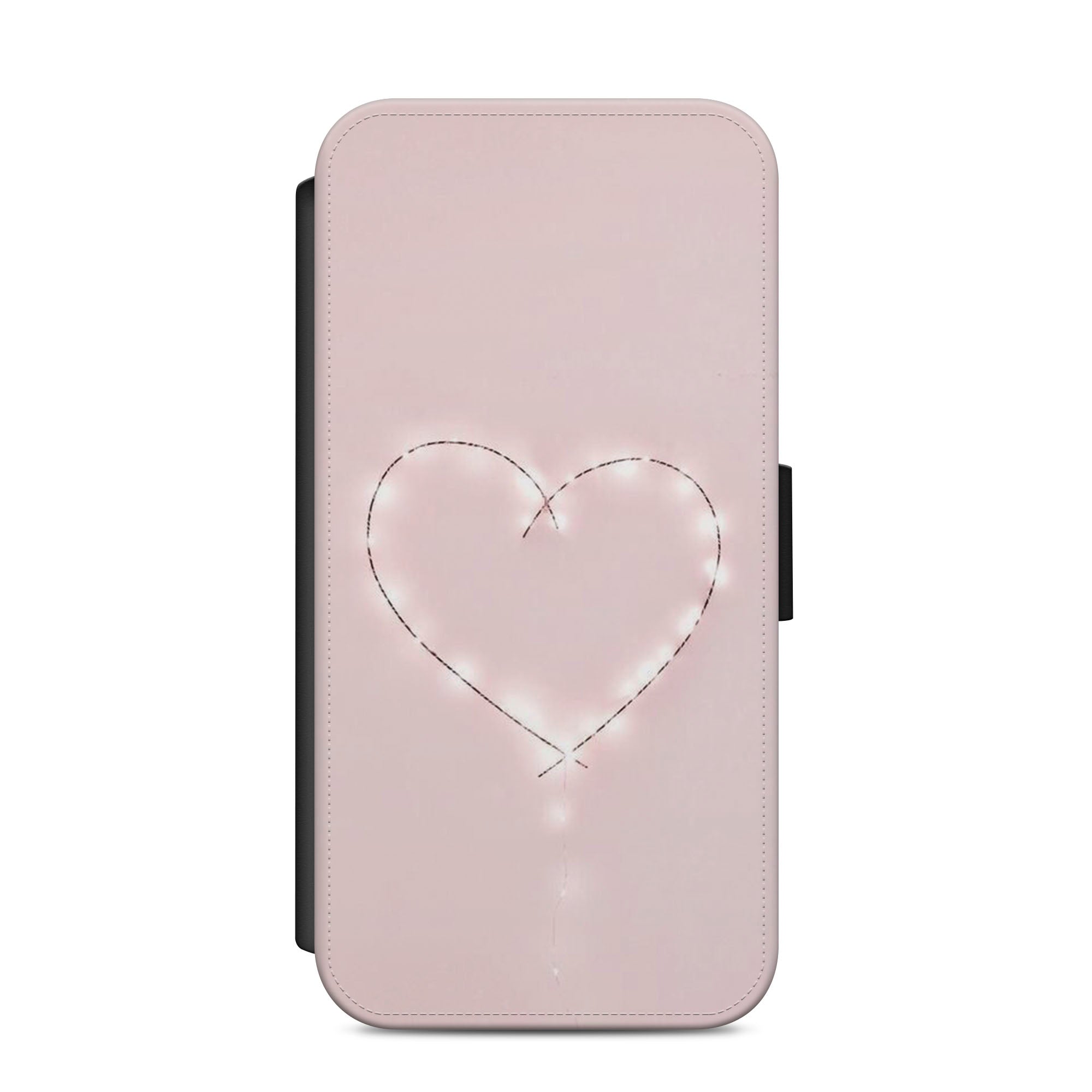 Love Heart Fairy Lights Faux Leather Flip Case Wallet for iPhone / Samsung