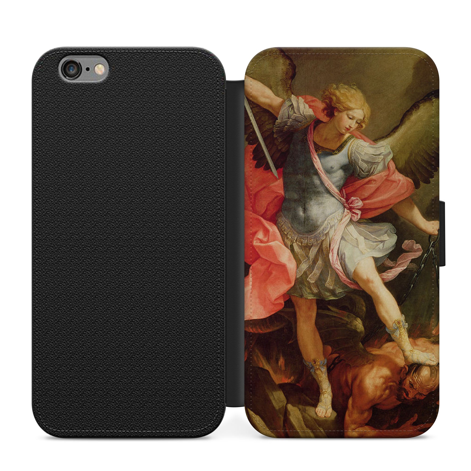St. Michael The Archangel Faux Leather Flip Case Wallet for iPhone / Samsung