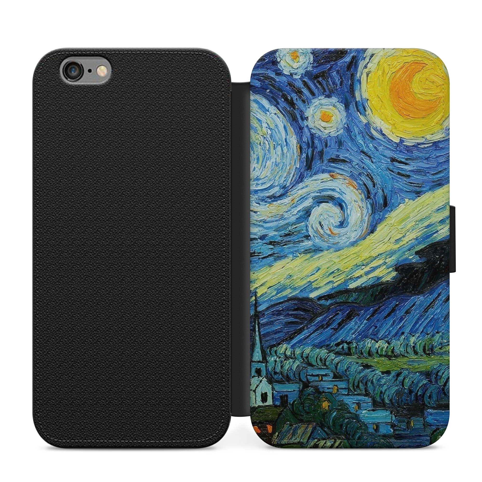 Van Gogh Starry Night Faux Leather Flip Case Wallet for iPhone / Samsung