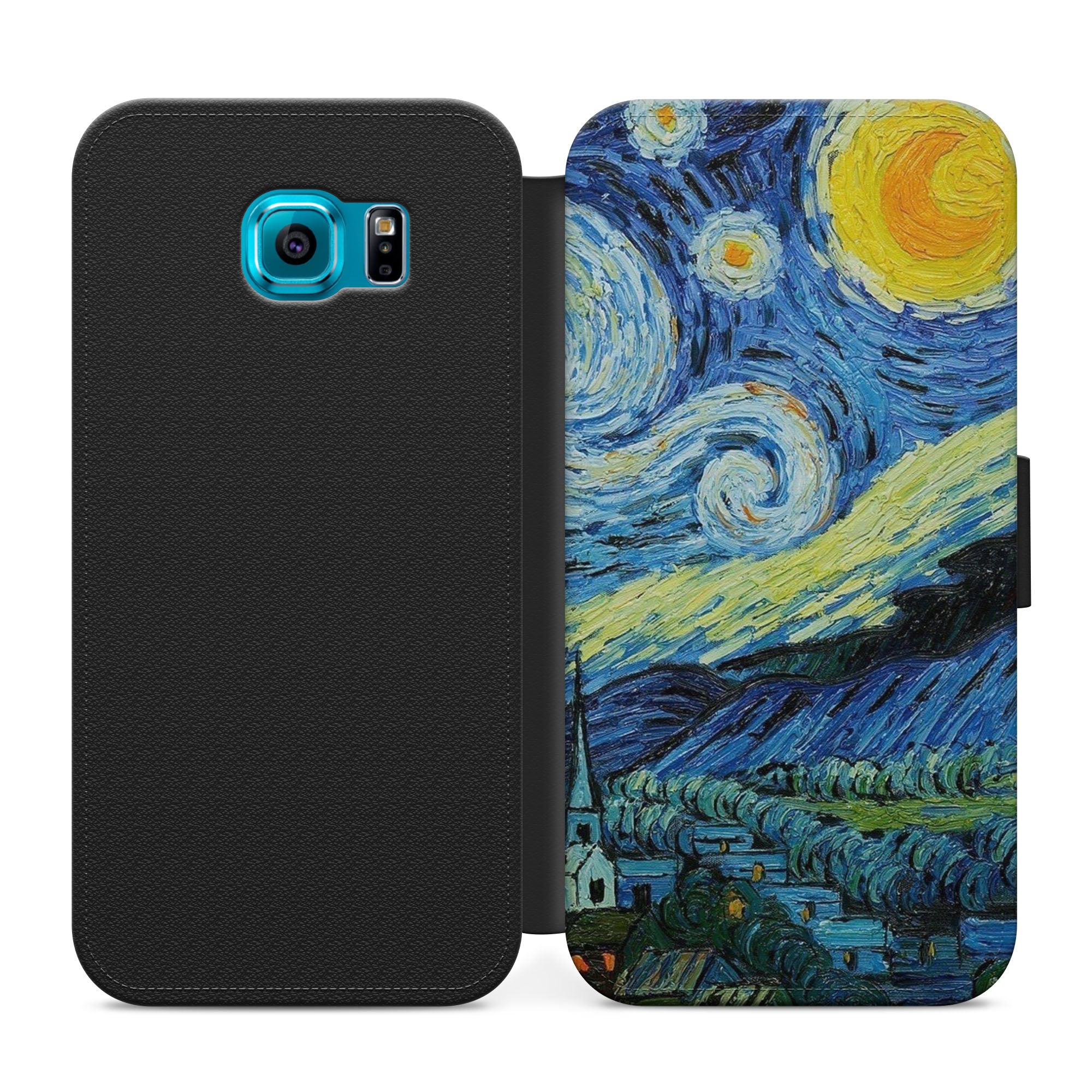 Van Gogh Starry Night Faux Leather Flip Case Wallet for iPhone / Samsung