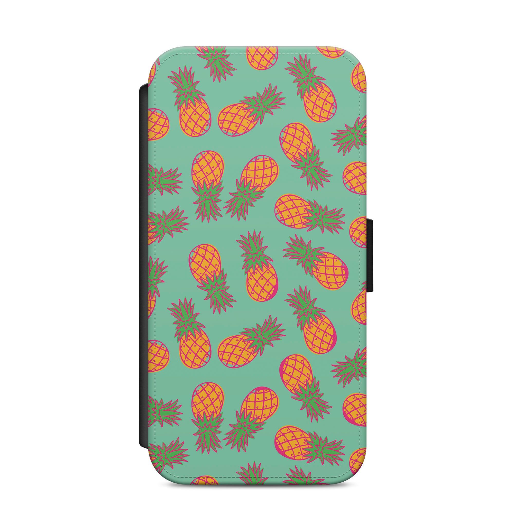 Green Pineapple Faux Leather Flip Case Wallet for iPhone / Samsung