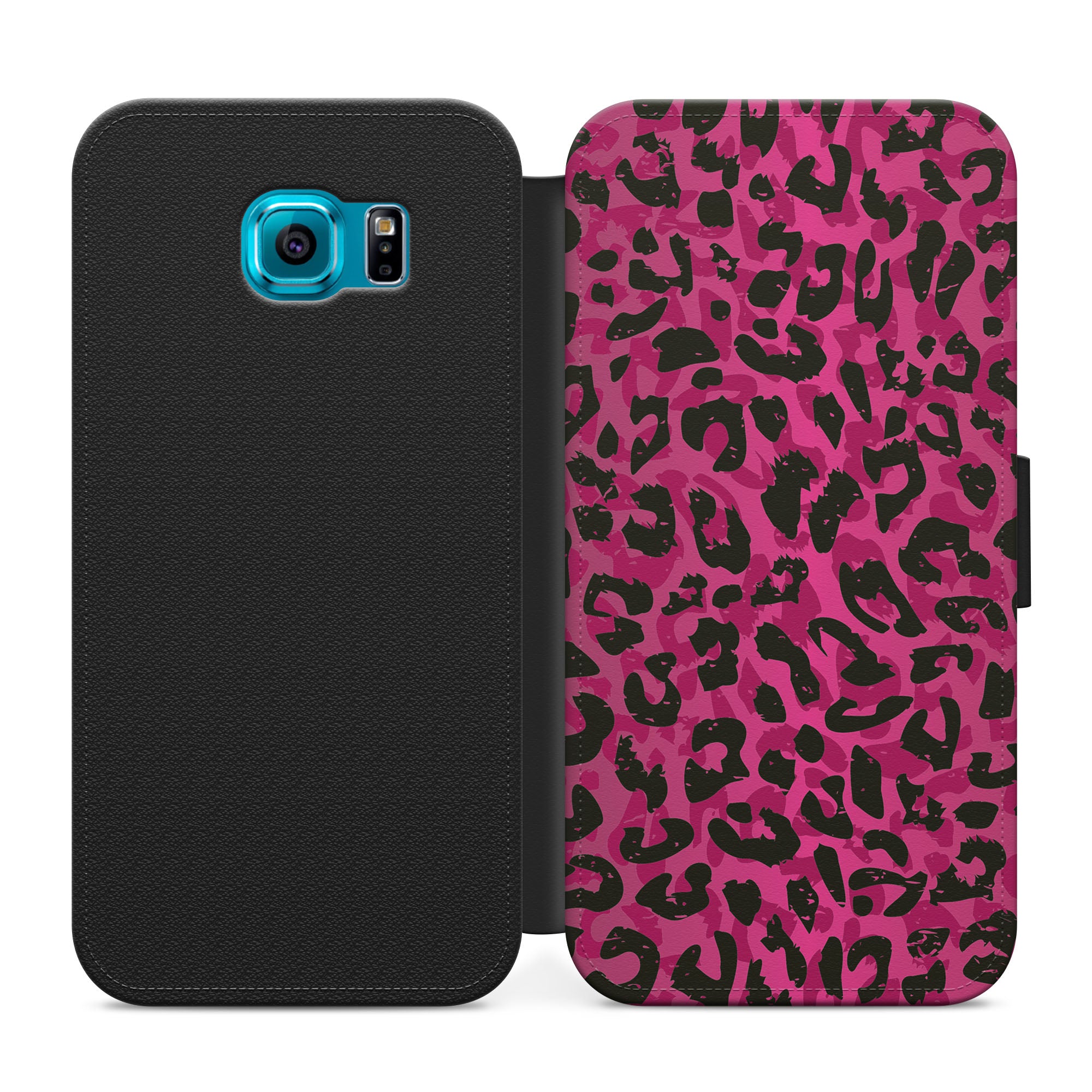 Purple Leopard Spots Print Faux Leather Flip Case Wallet for iPhone / Samsung