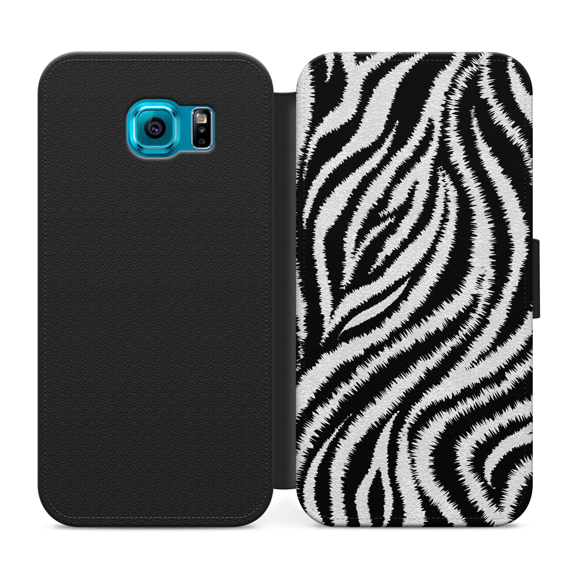 Zebra Stripes Faux Leather Flip Case Wallet for iPhone / Samsung