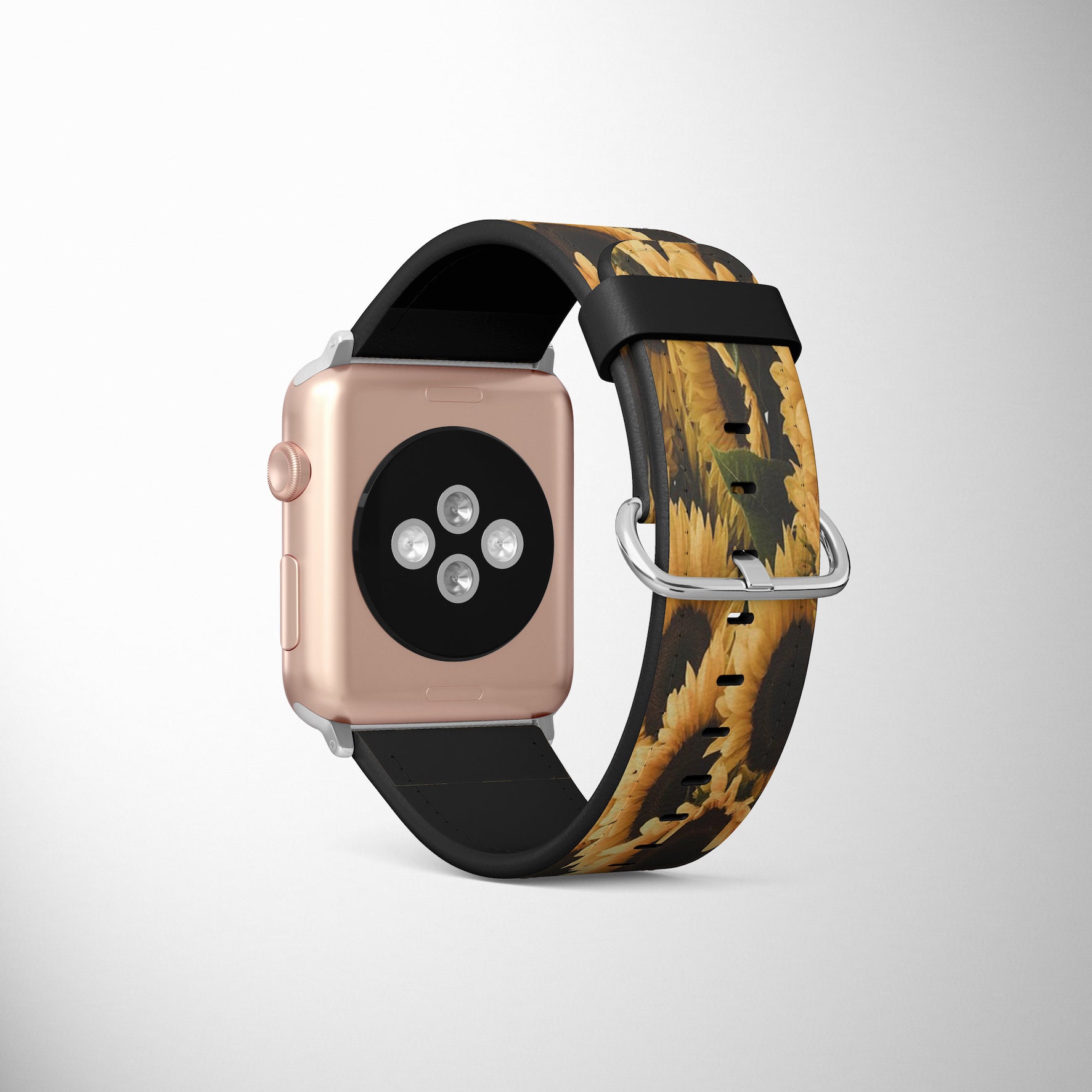 Sunflower Faux Leather Apple Watch Band for Apple Watch 1,2,3,4,5,6,SE - www.scottsy.com