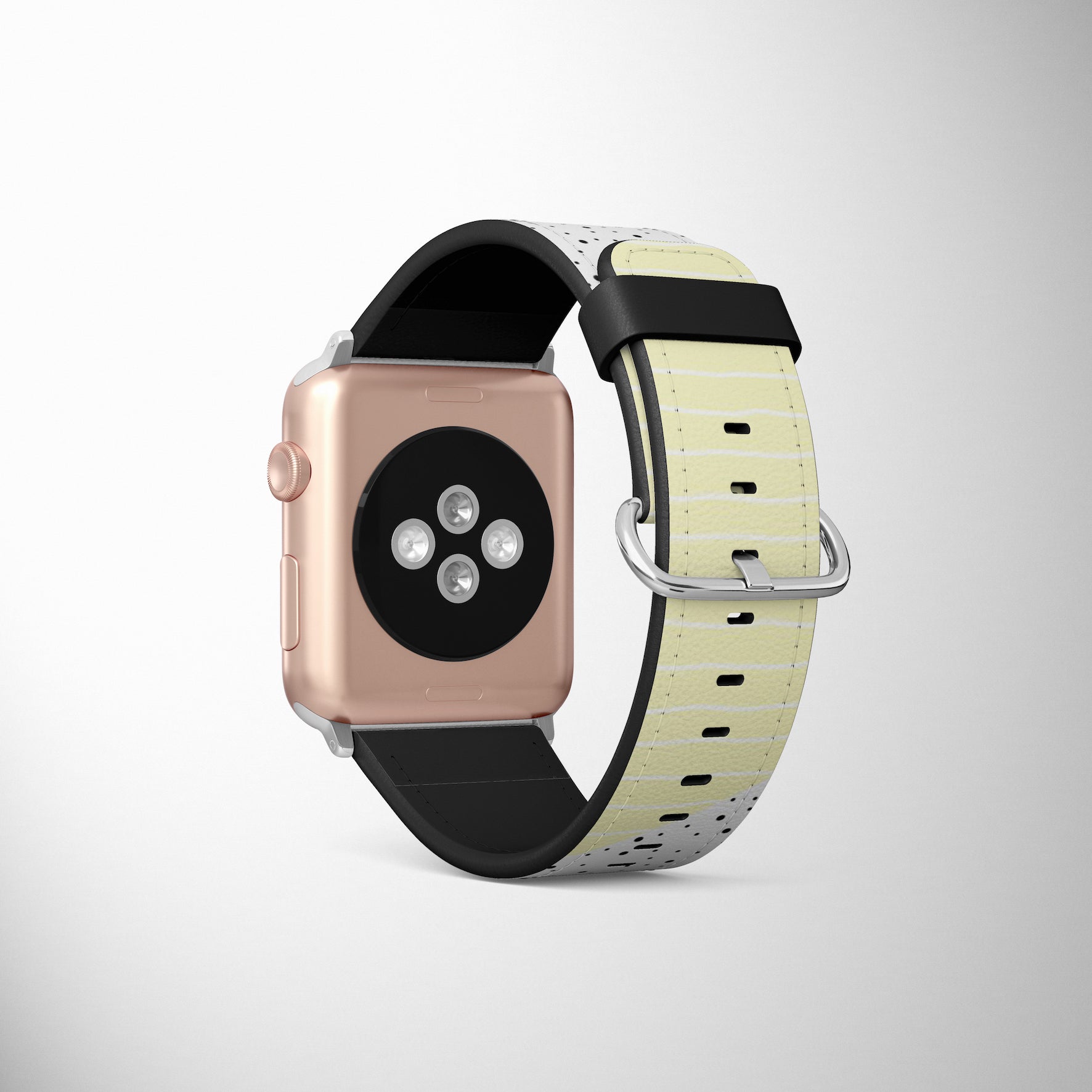 Dots On Yellow Pastel Faux Leather Apple Watch Band for Apple Watch 1,2,3,4,5,6,SE - www.scottsy.com