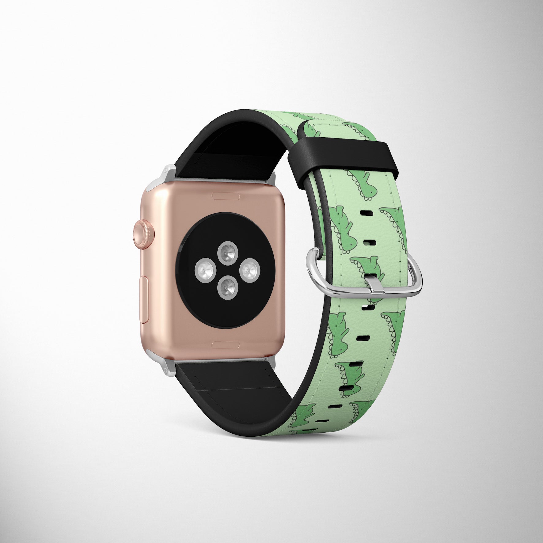 Green Dino Dinosaur Faux Leather Apple Watch Band for Apple Watch 1,2,3,4,5,6,SE - www.scottsy.com