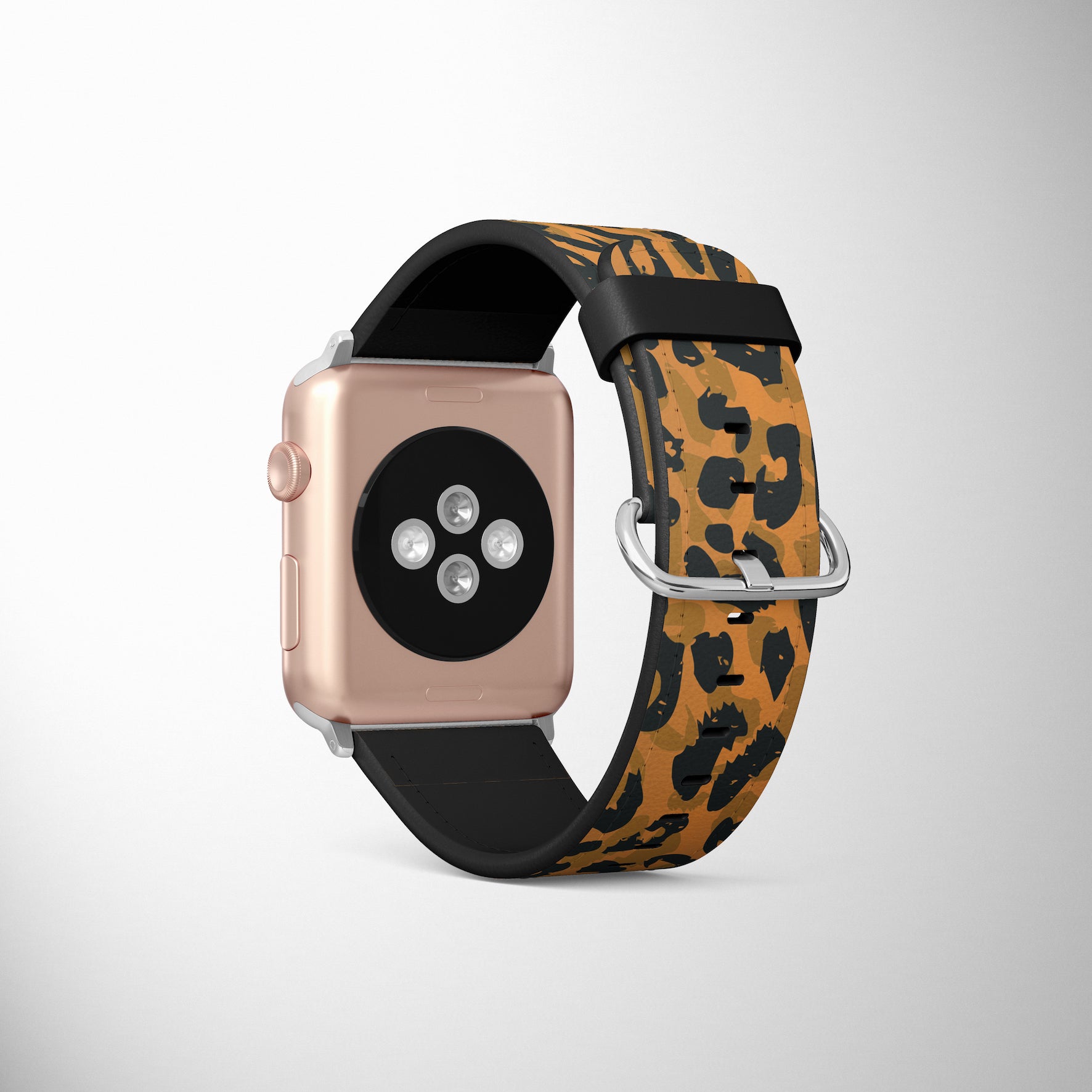 Leopard Spots Faux Leather Apple Watch Band for Apple Watch 1,2,3,4,5,6,SE - www.scottsy.com