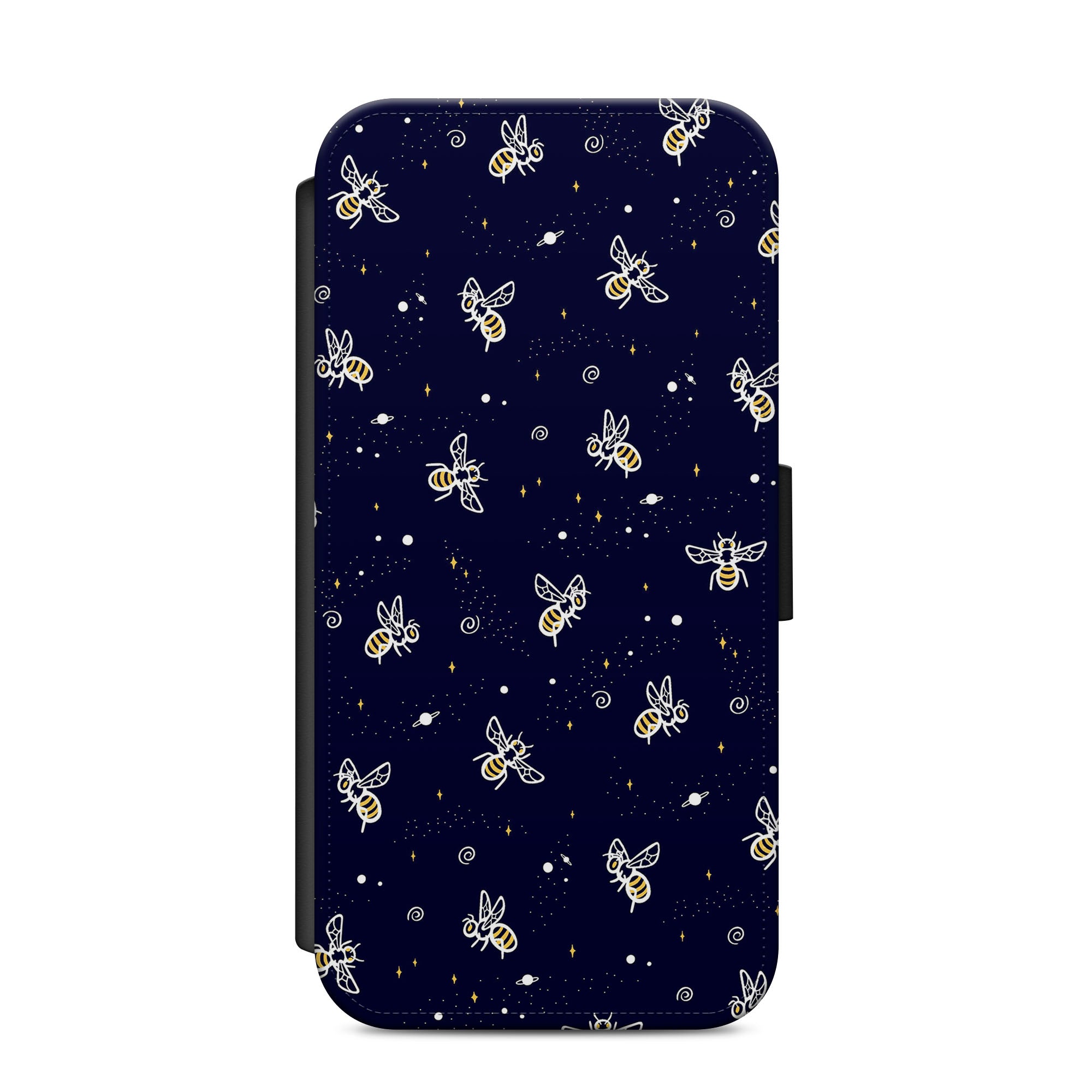 Cute Bumble Bee Bees Faux Leather Flip Case Wallet for iPhone / Samsung