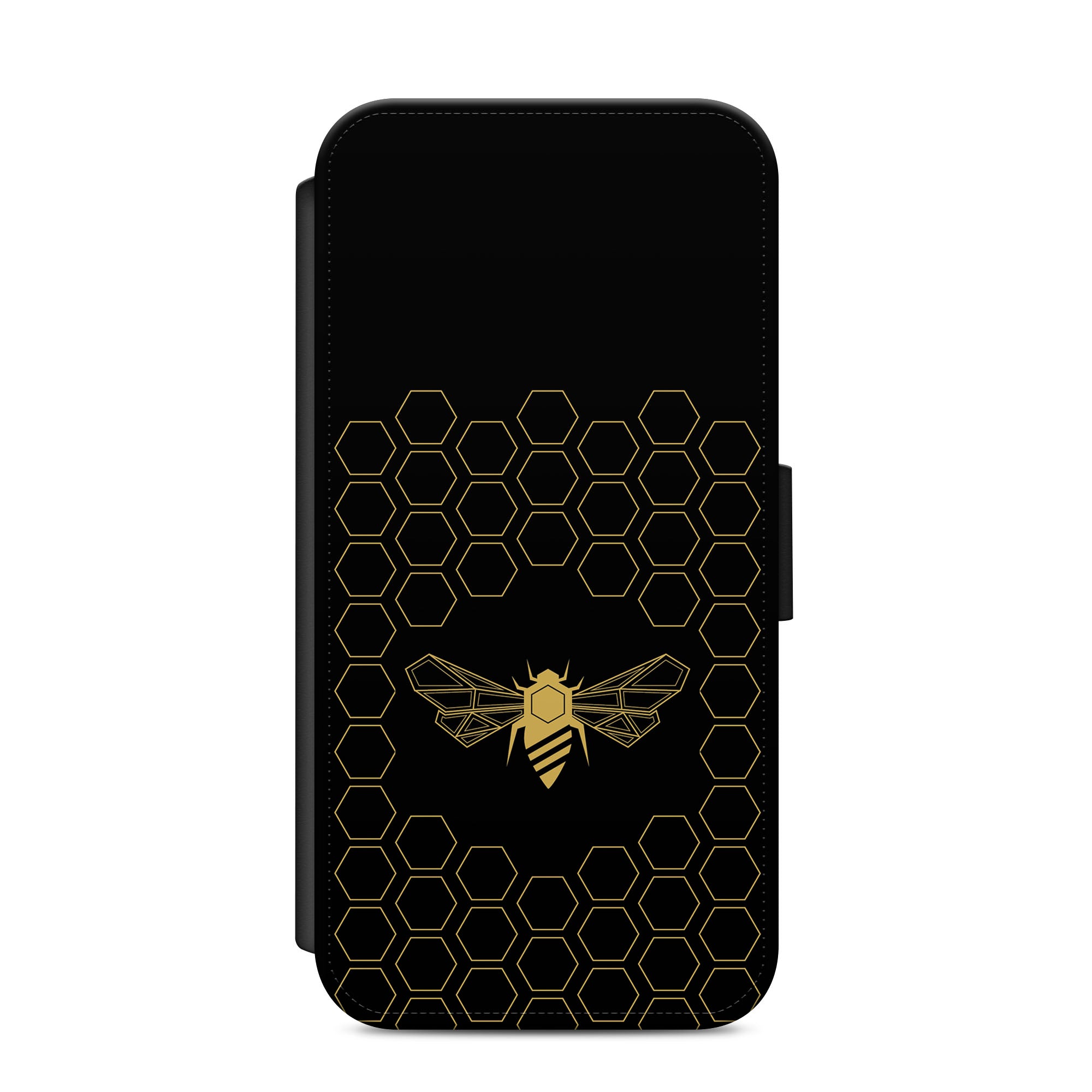 Bumble Bee Honeycomb Faux Leather Flip Case Wallet for iPhone / Samsung