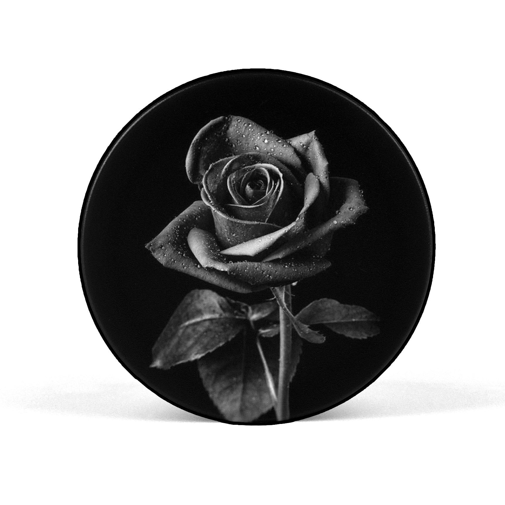 Black & White Rose Floral Mobile Phone Holder Grip - SCOTTSY