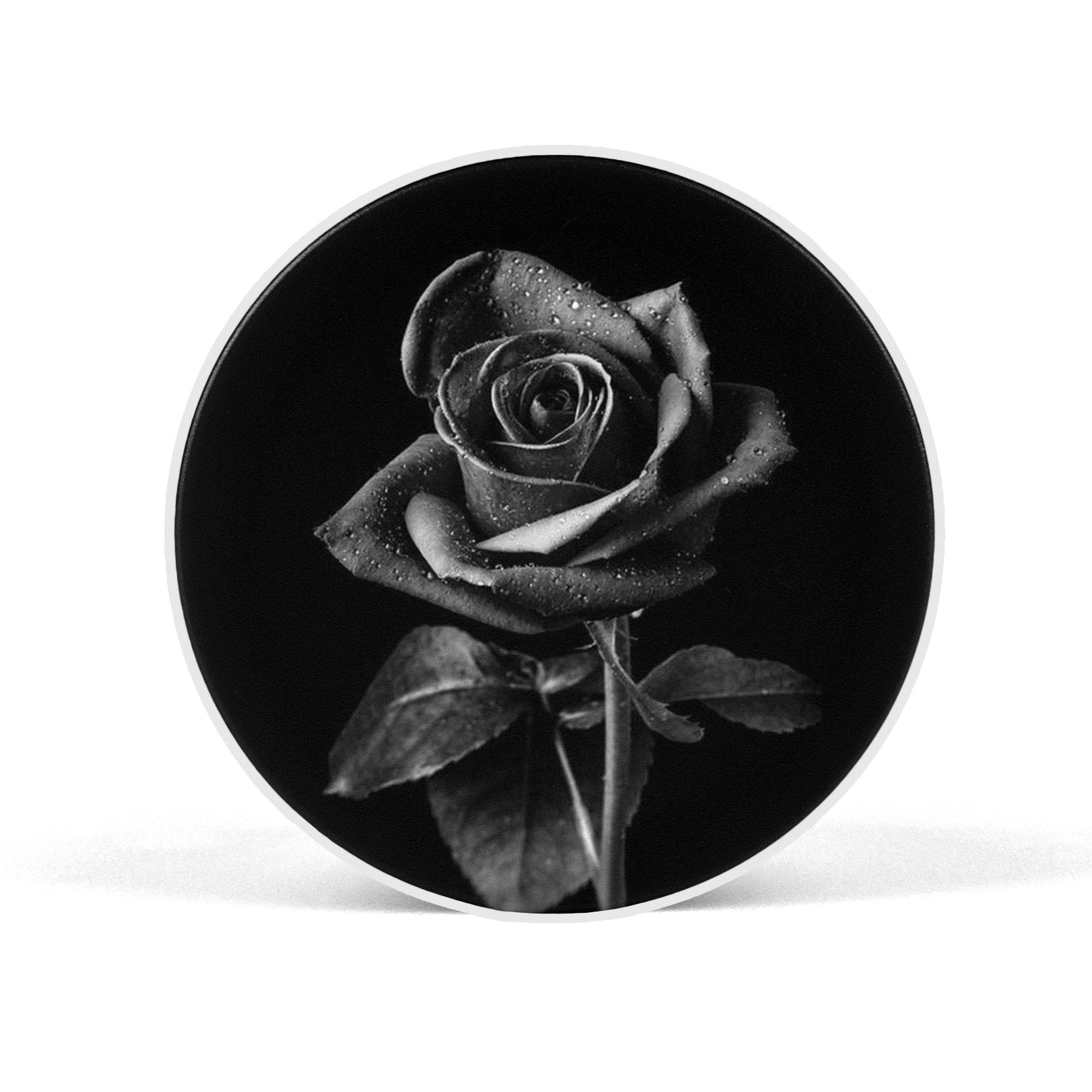 Black & White Rose Floral Mobile Phone Holder Grip - SCOTTSY