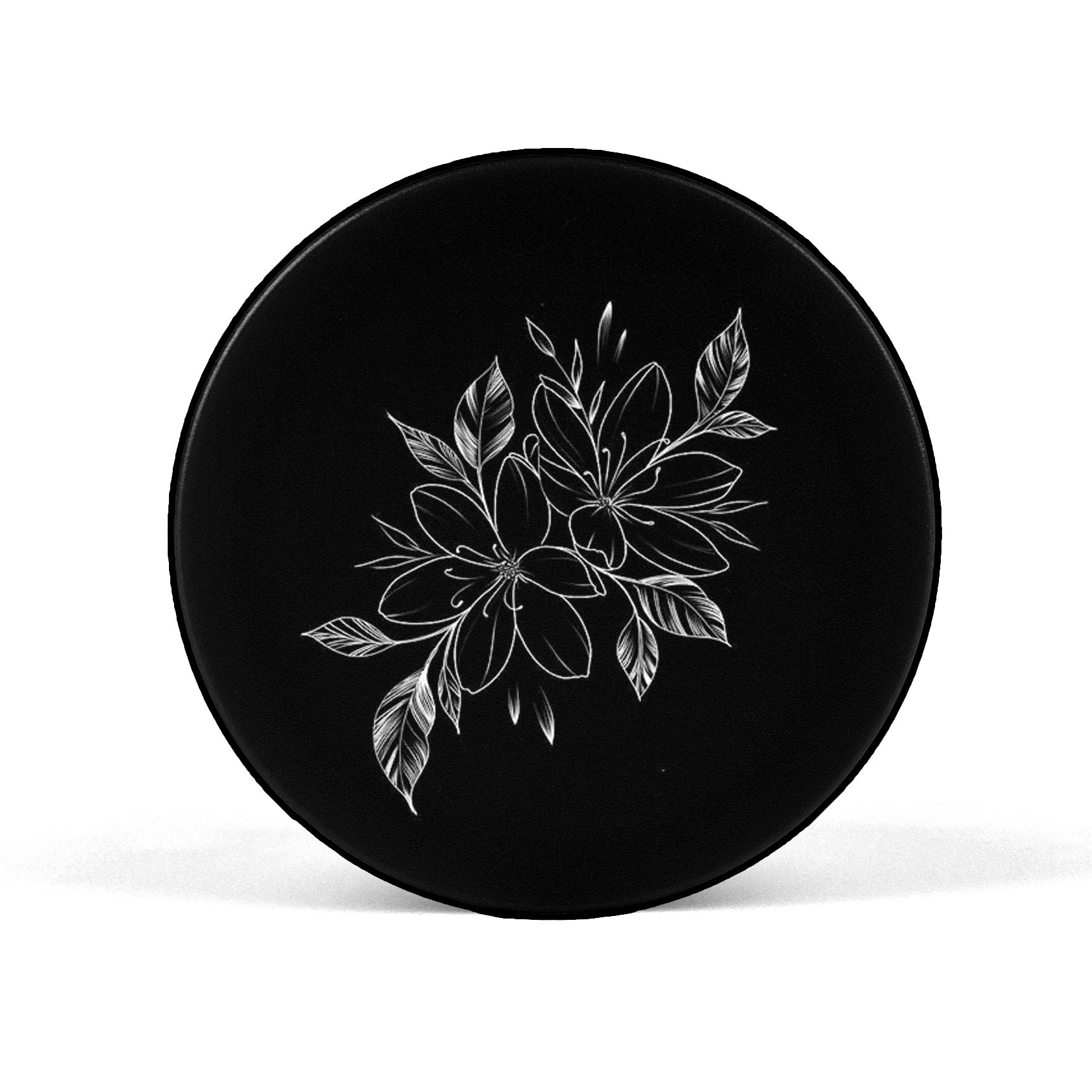 Black & White Floral Mobile Phone Holder Grip - SCOTTSY