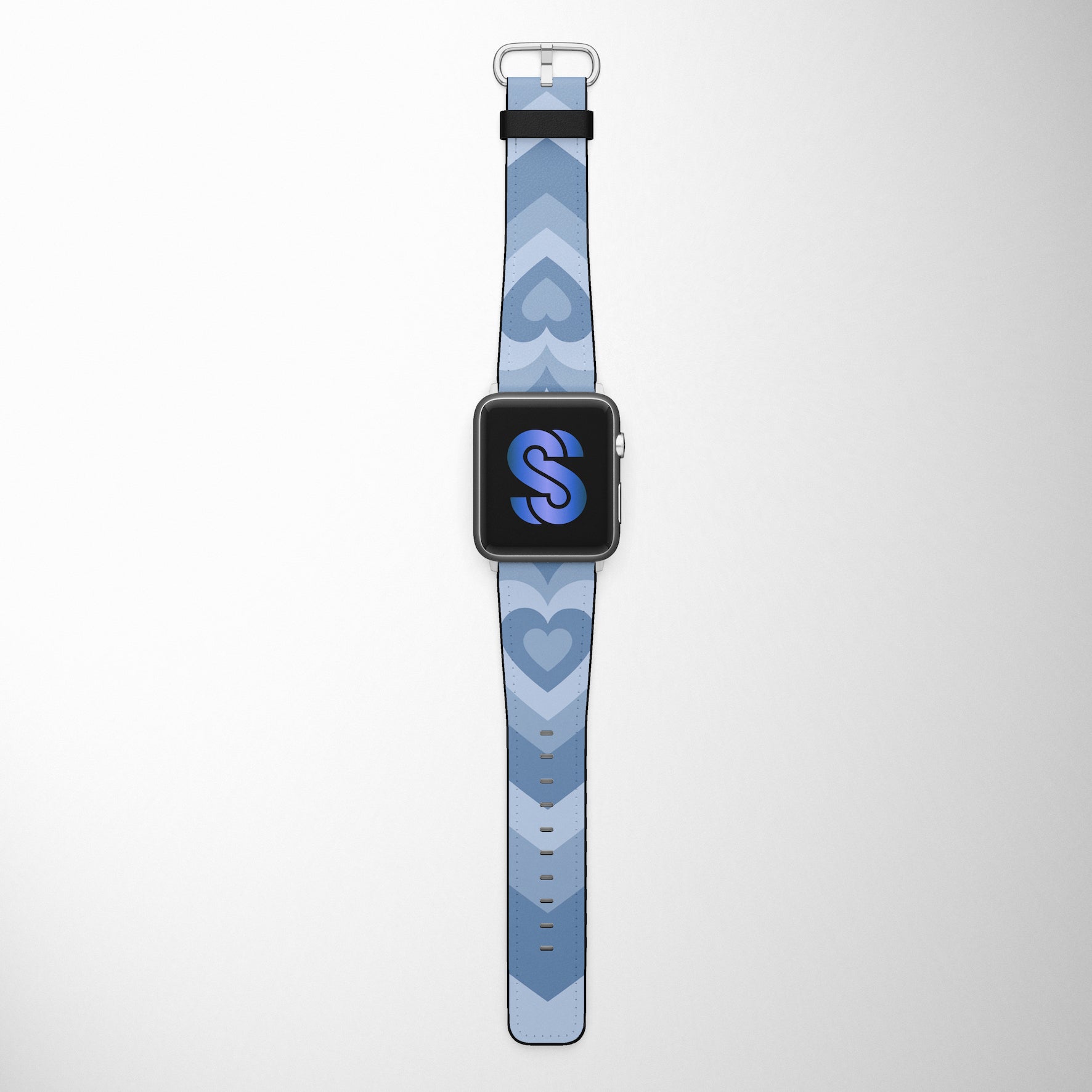 Blue Retro Heart Faux Leather Apple Watch Band for Apple Watch 1,2,3,4,5,6,SE - www.scottsy.com