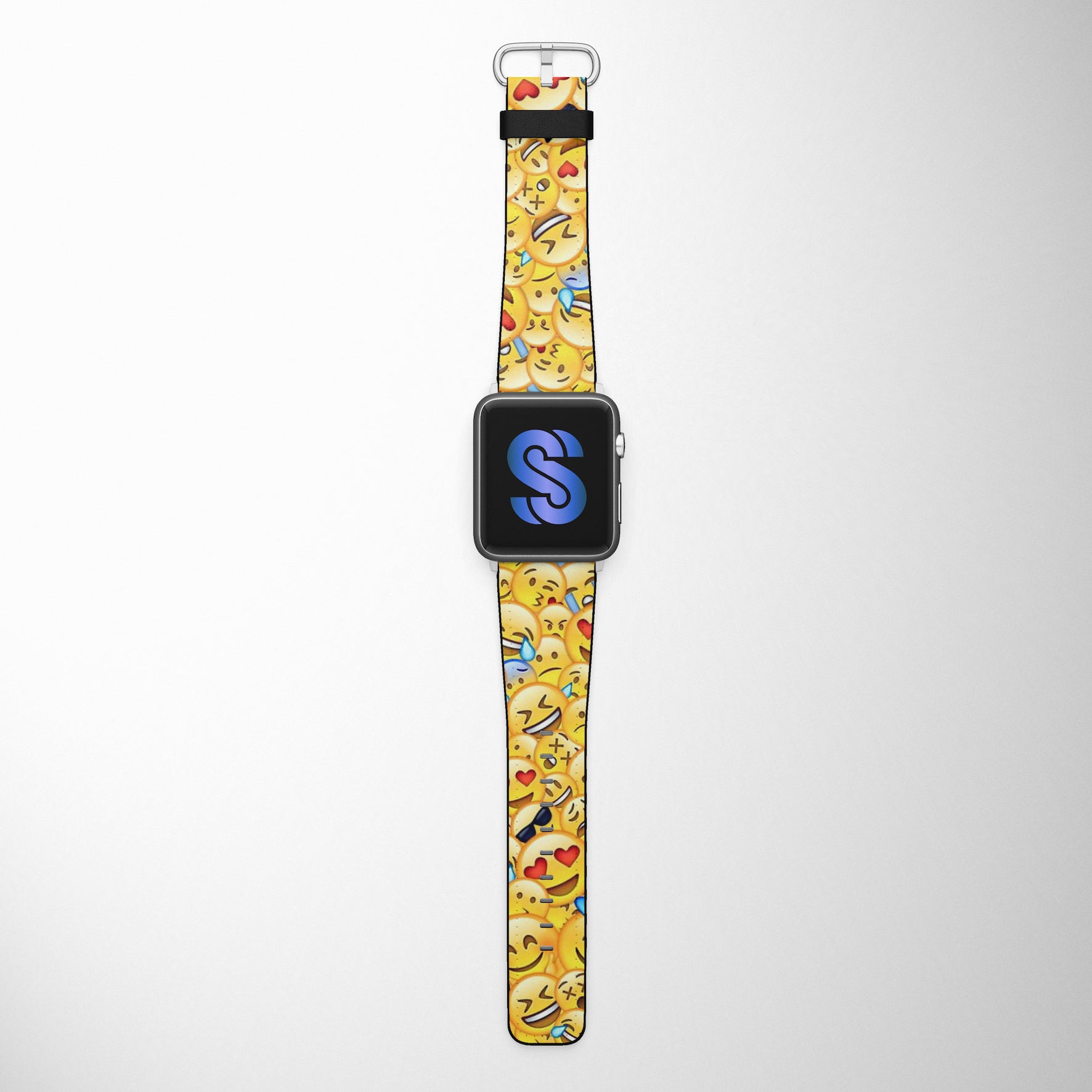 Emoji Collage Faux Leather Apple Watch Band for Apple Watch 1,2,3,4,5,6,SE - www.scottsy.com